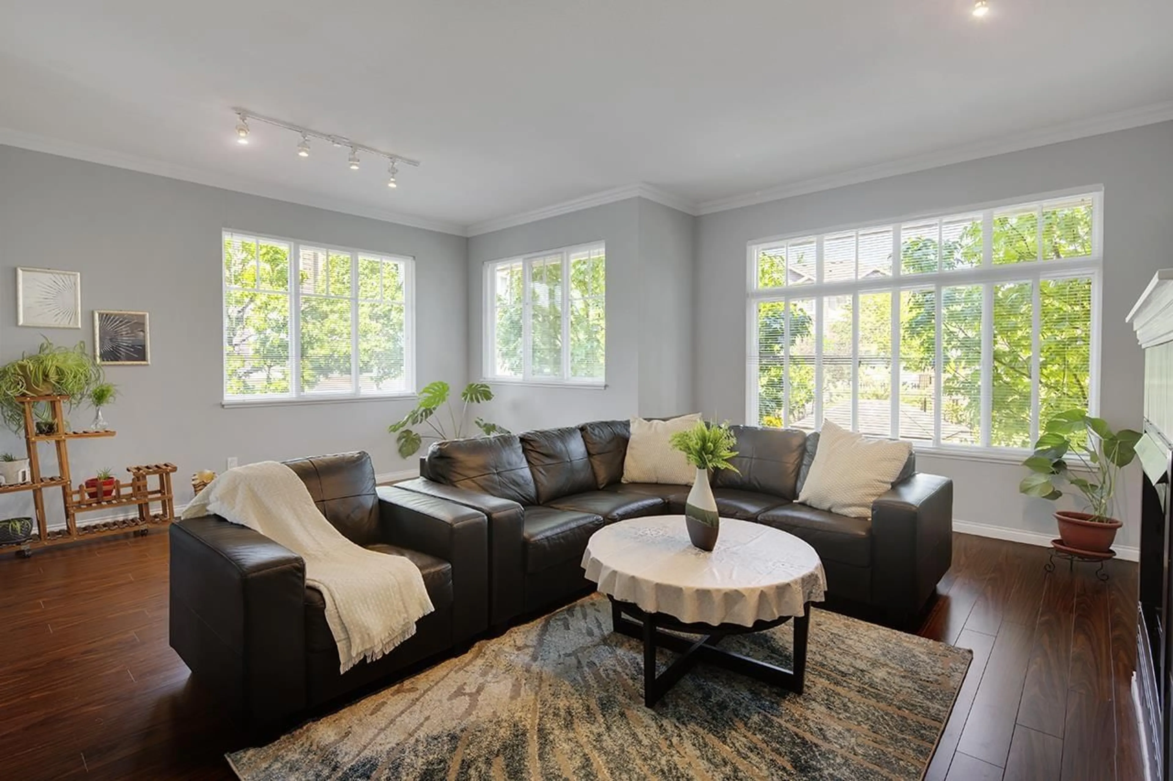 Living room with furniture, wood/laminate floor for 81 - 19455 65, Surrey British Columbia V4N0Z1