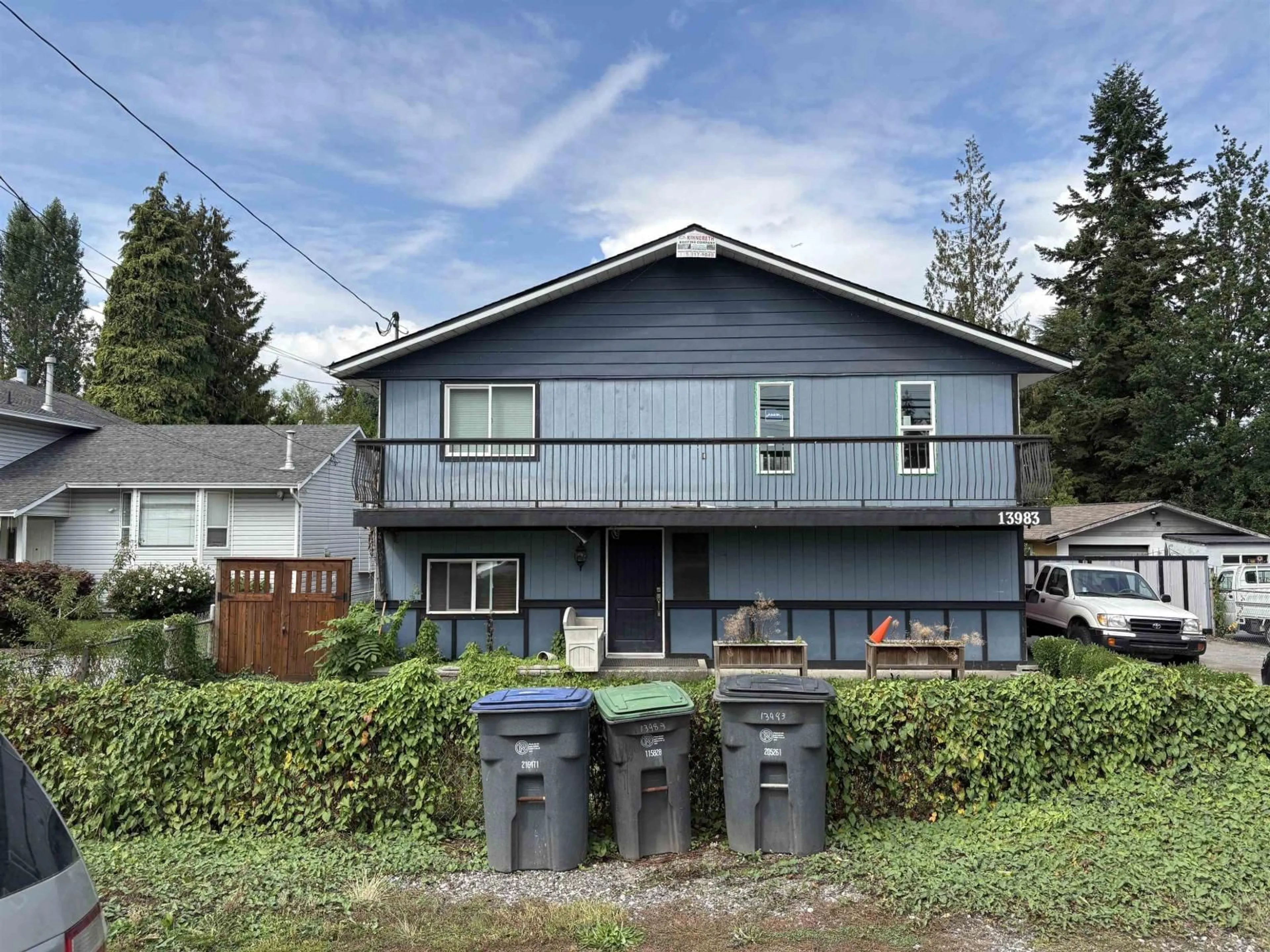 A pic from outside/outdoor area/front of a property/back of a property/a pic from drone, street for 13983 GROSVENOR, Surrey British Columbia V3R5G3