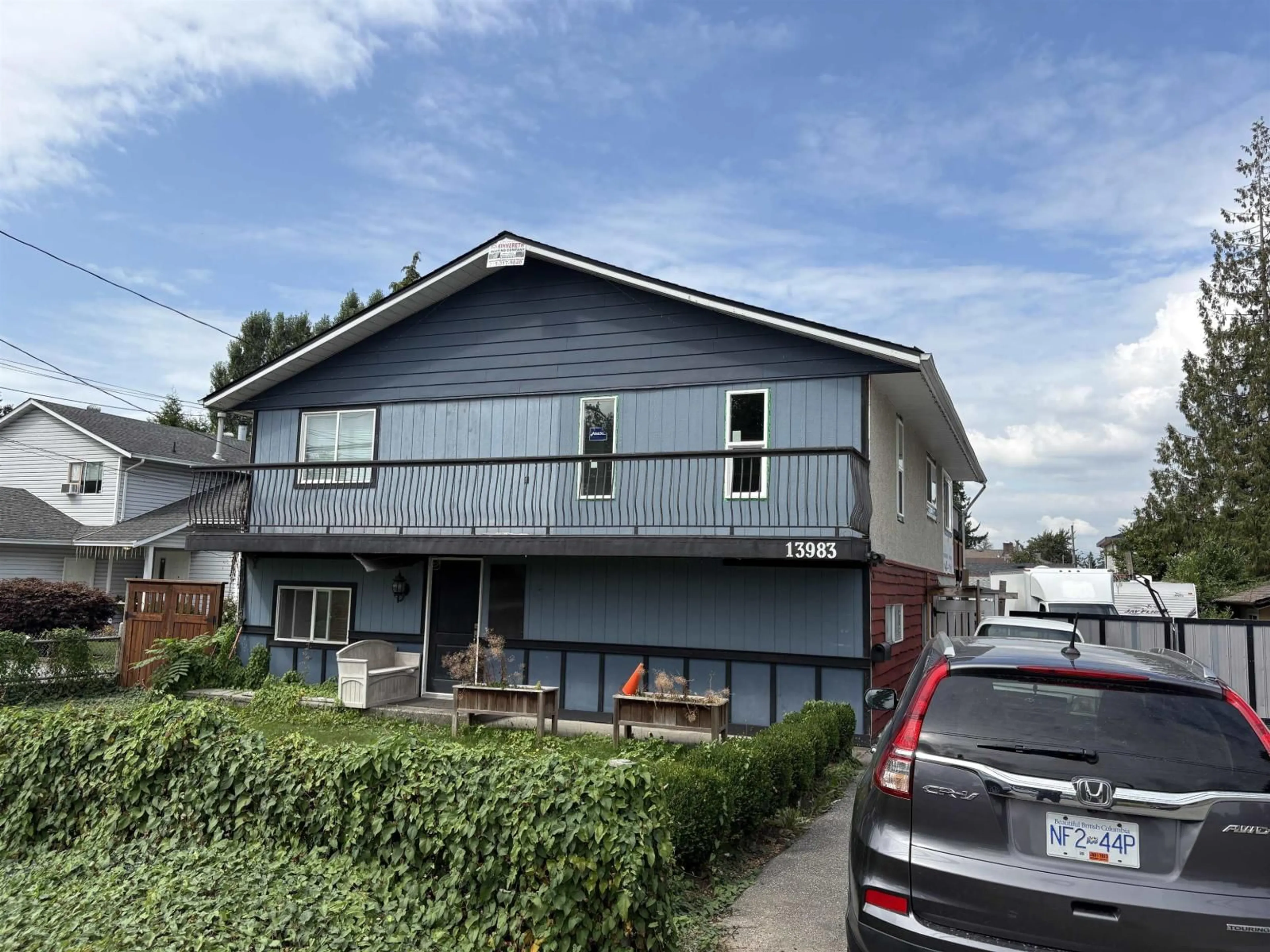 A pic from outside/outdoor area/front of a property/back of a property/a pic from drone, street for 13983 GROSVENOR, Surrey British Columbia V3R5G3