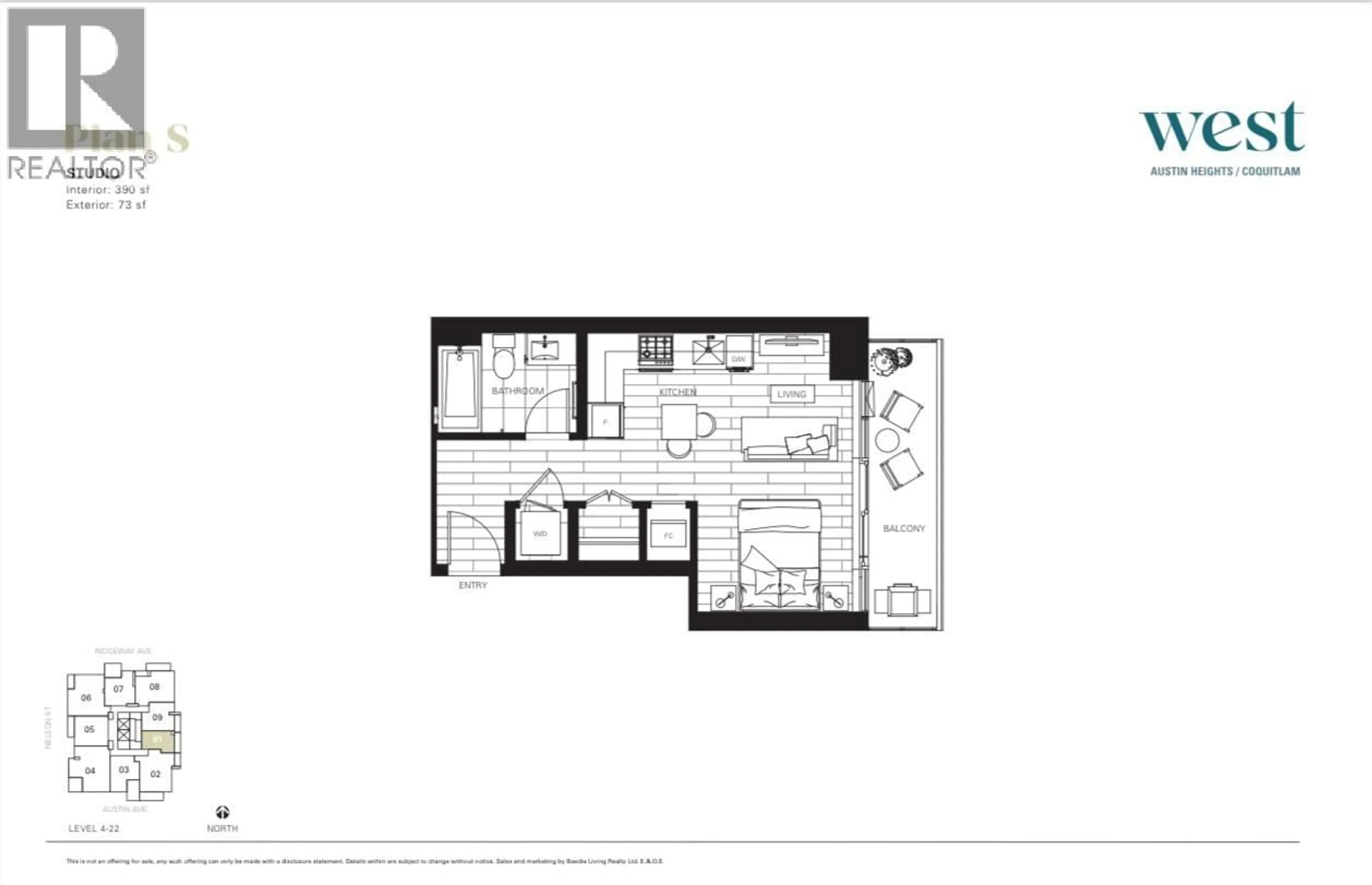 Floor plan for 901 - 505 NELSON STREET, Coquitlam British Columbia V3J0R5