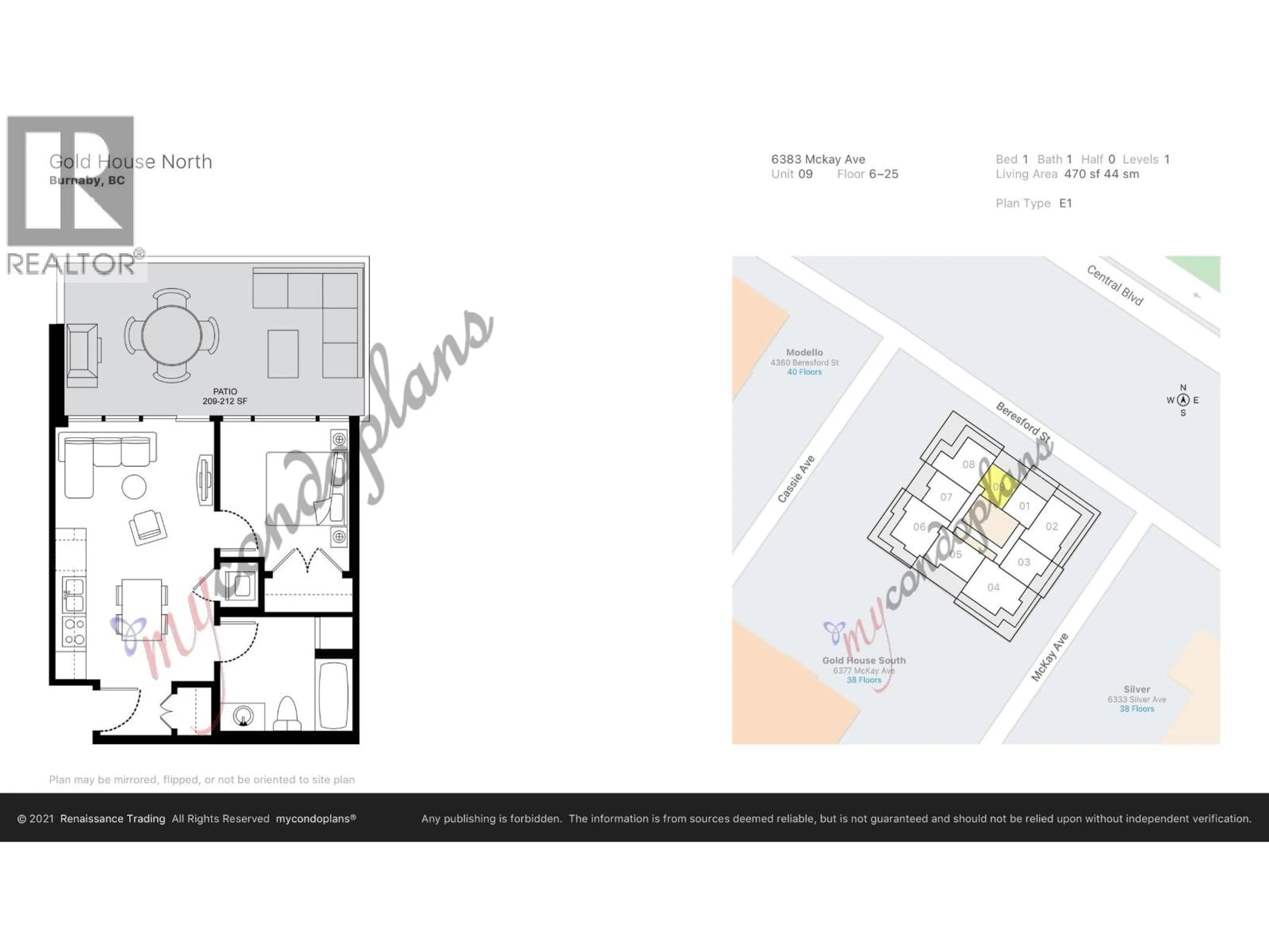 Floor plan for 1109 - 6383 MCKAY AVENUE, Burnaby British Columbia V5H0H8