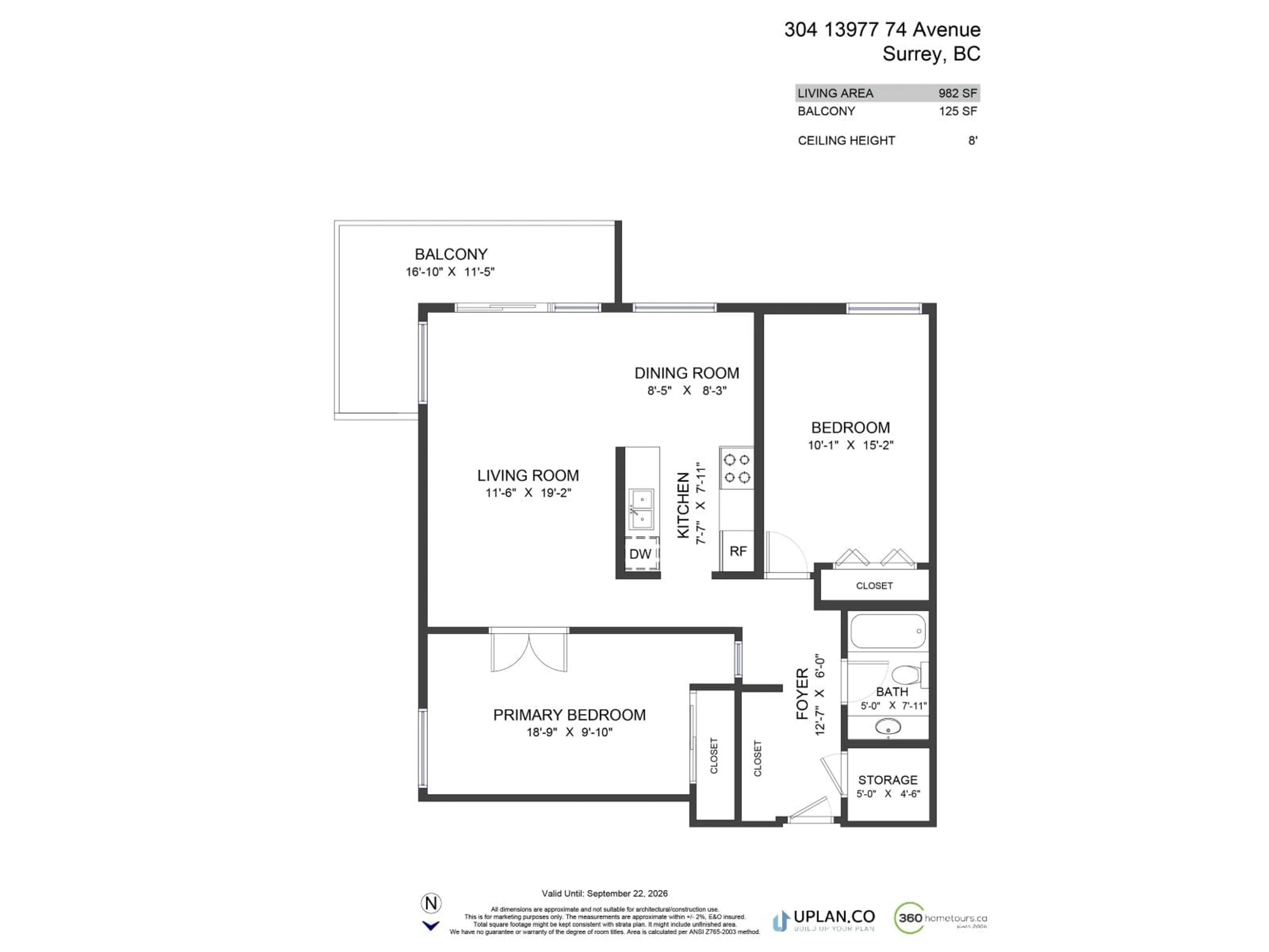 Floor plan for 304 - 13977 74, Surrey British Columbia V3W6G6