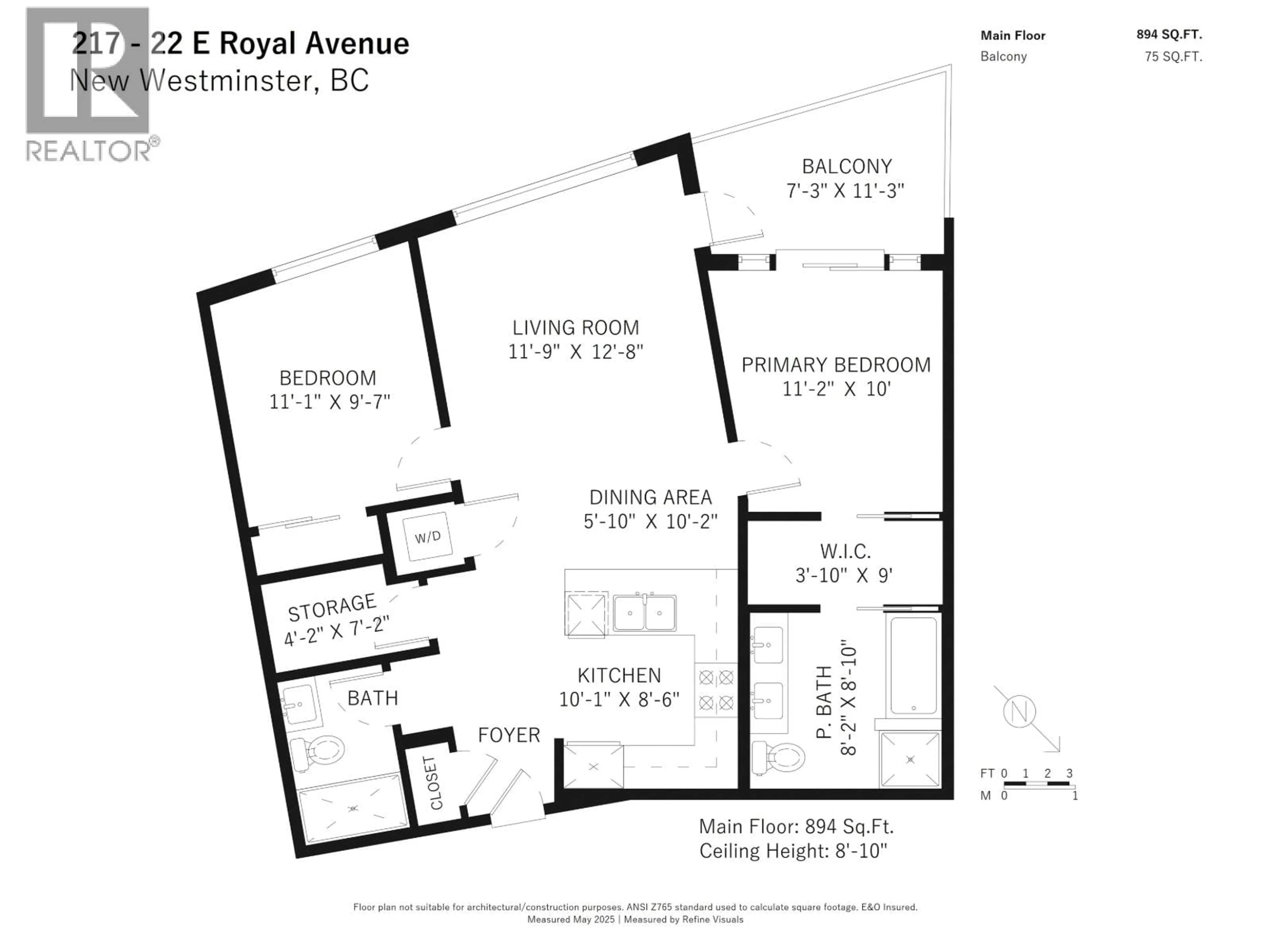 Floor plan for 217 - 22 ROYAL AVENUE, New Westminster British Columbia V3L0H1