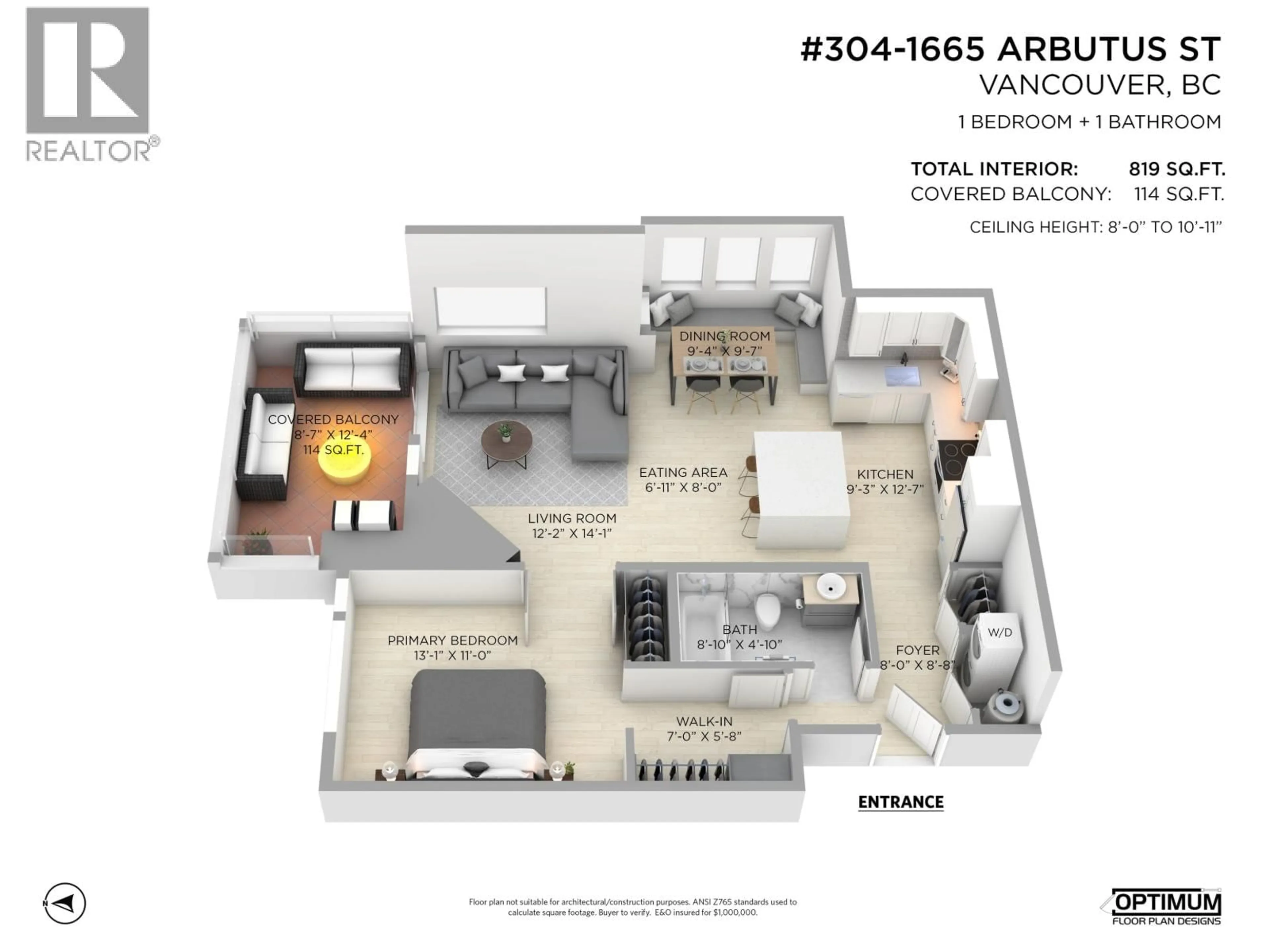Floor plan for 304 - 1665 ARBUTUS STREET, Vancouver British Columbia V6J3X3