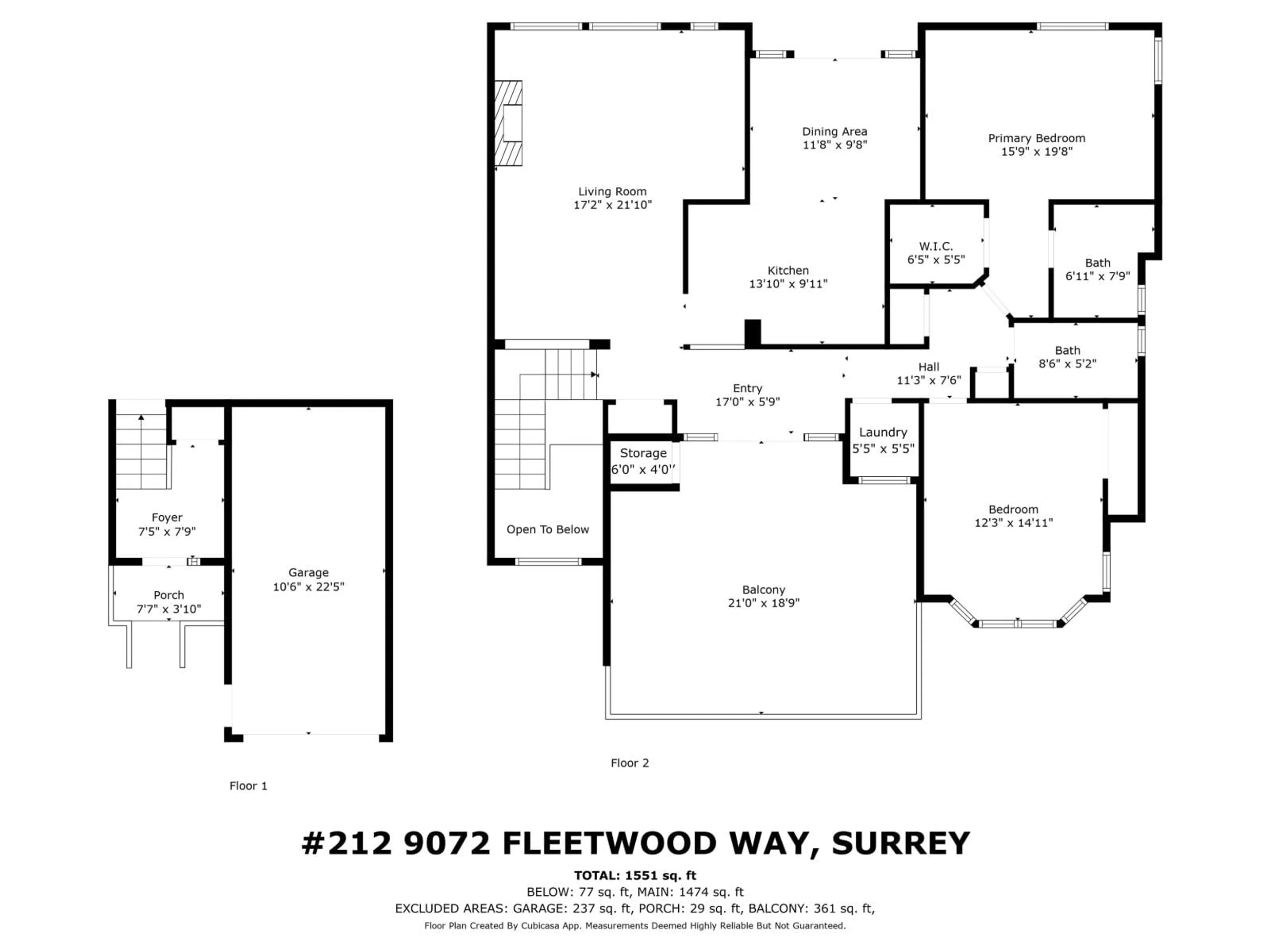 Floor plan for 212 - 9072 FLEETWOOD, Surrey British Columbia V3R0M6