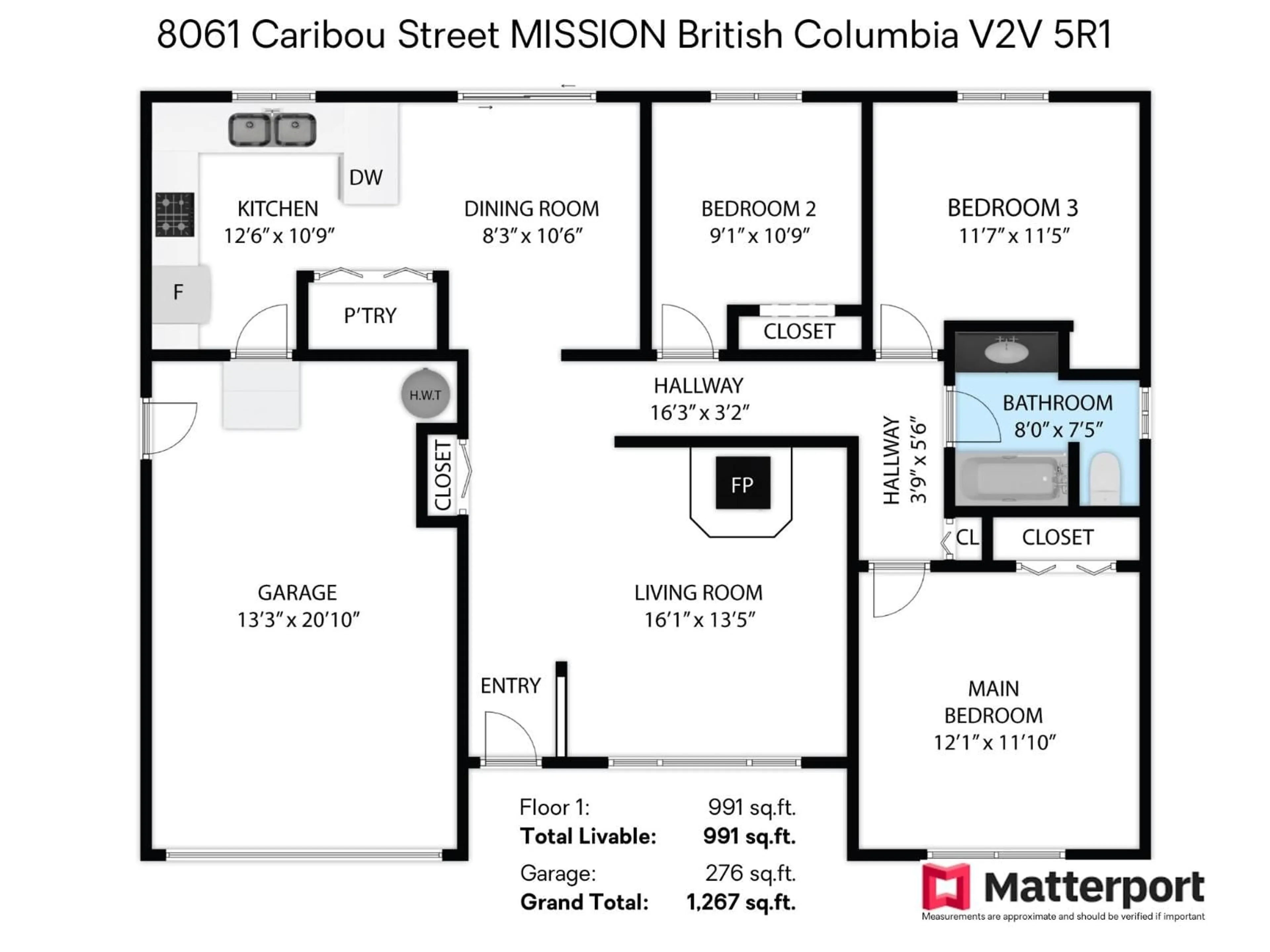 Floor plan for 8061 CARIBOU, Mission British Columbia V2V5R1
