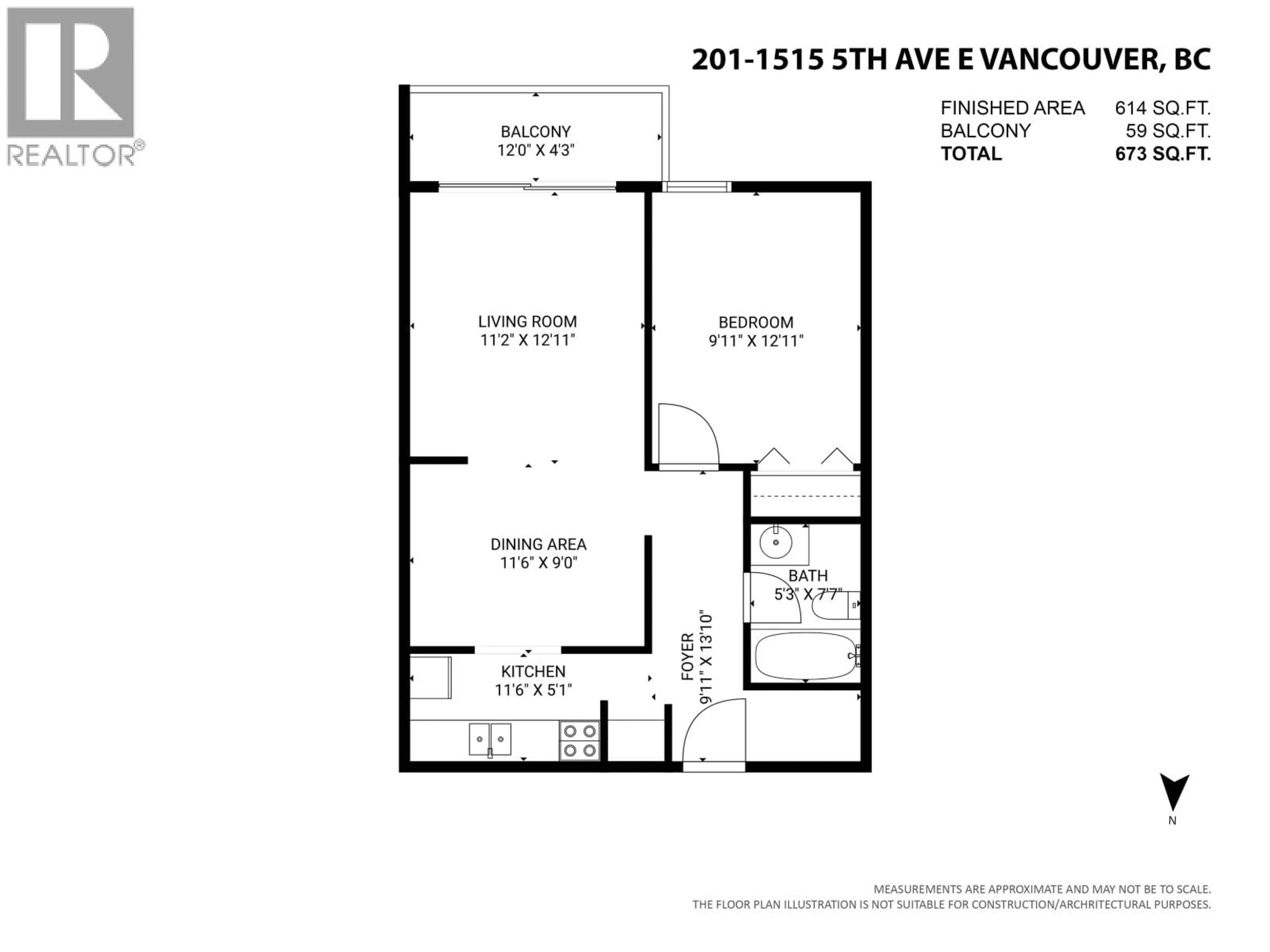 Floor plan for 201 - 1515 5TH AVENUE, Vancouver British Columbia V5N1L6