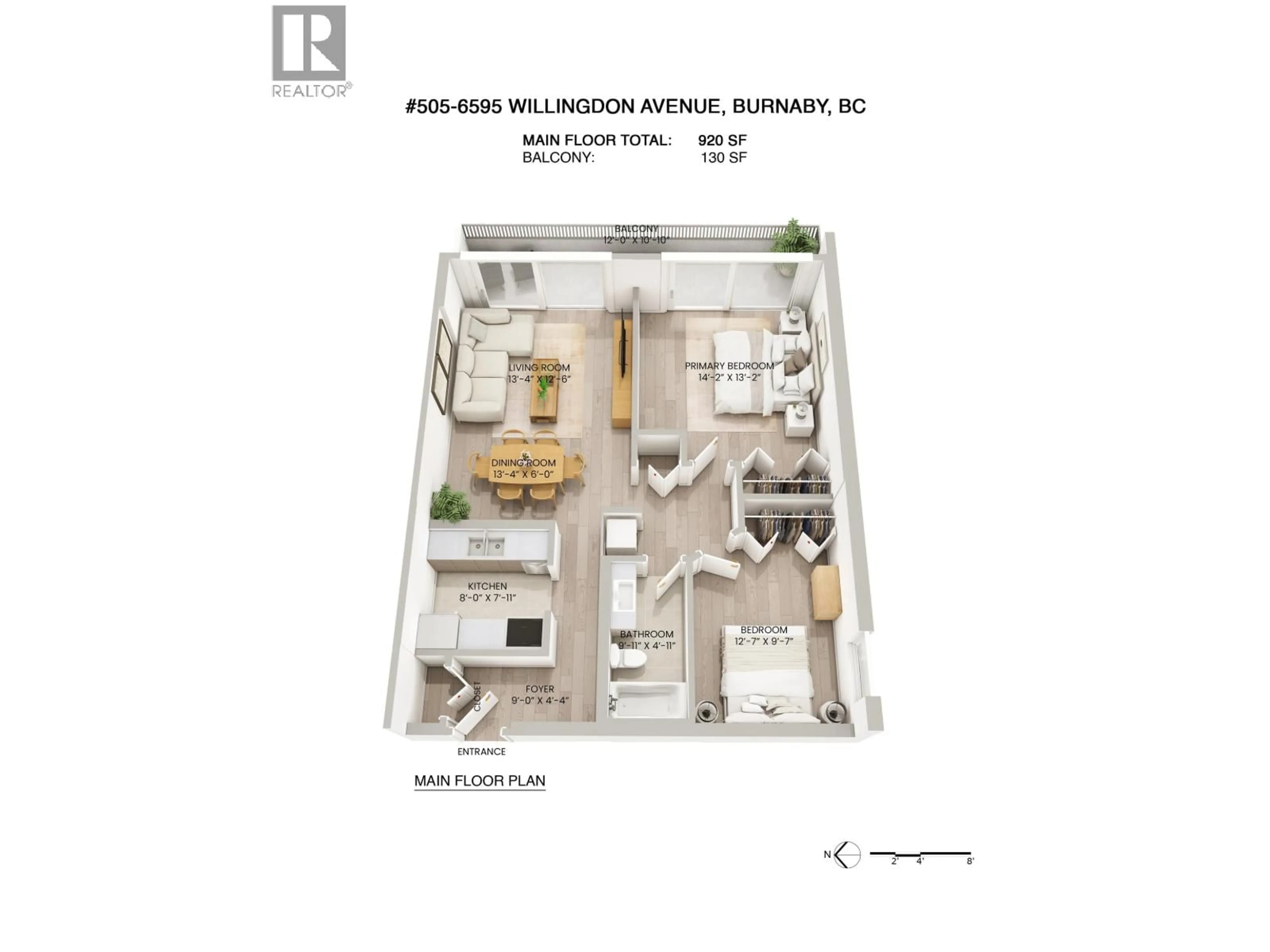 Floor plan for 505 - 6595 WILLINGDON AVENUE, Burnaby British Columbia V5H4E5