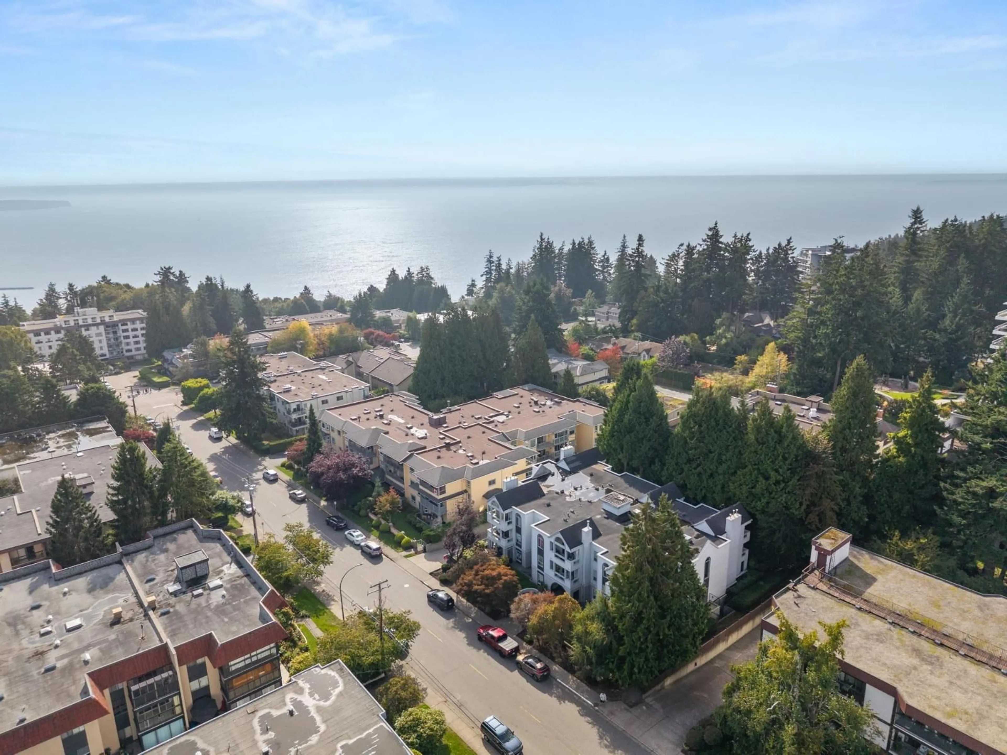 A pic from outside/outdoor area/front of a property/back of a property/a pic from drone, water/lake/river/ocean view for 103 - 1473 BLACKWOOD, White Rock British Columbia V4B3V6