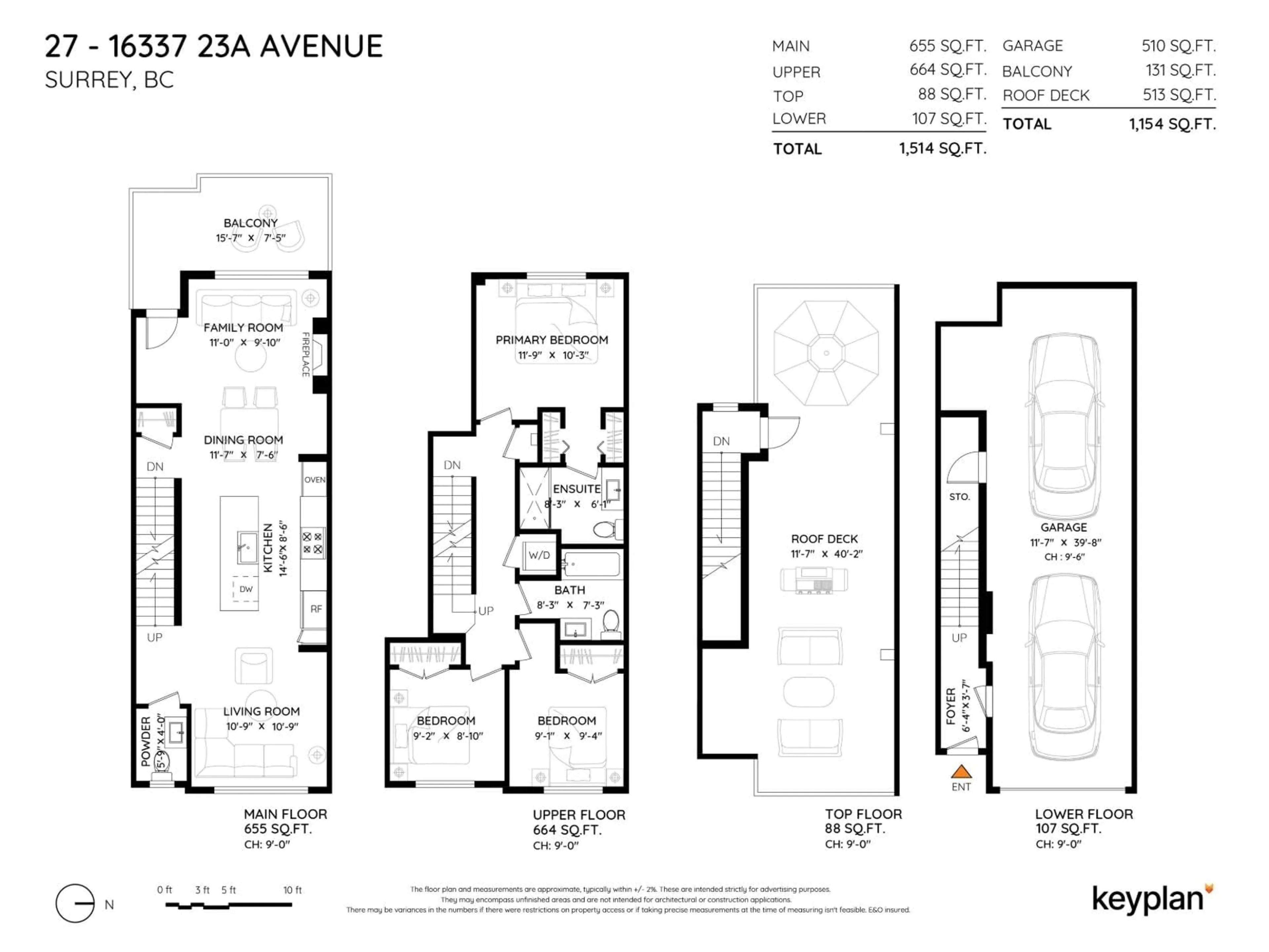 Floor plan for 27 - 16337 23A, Surrey British Columbia V3Z0S3