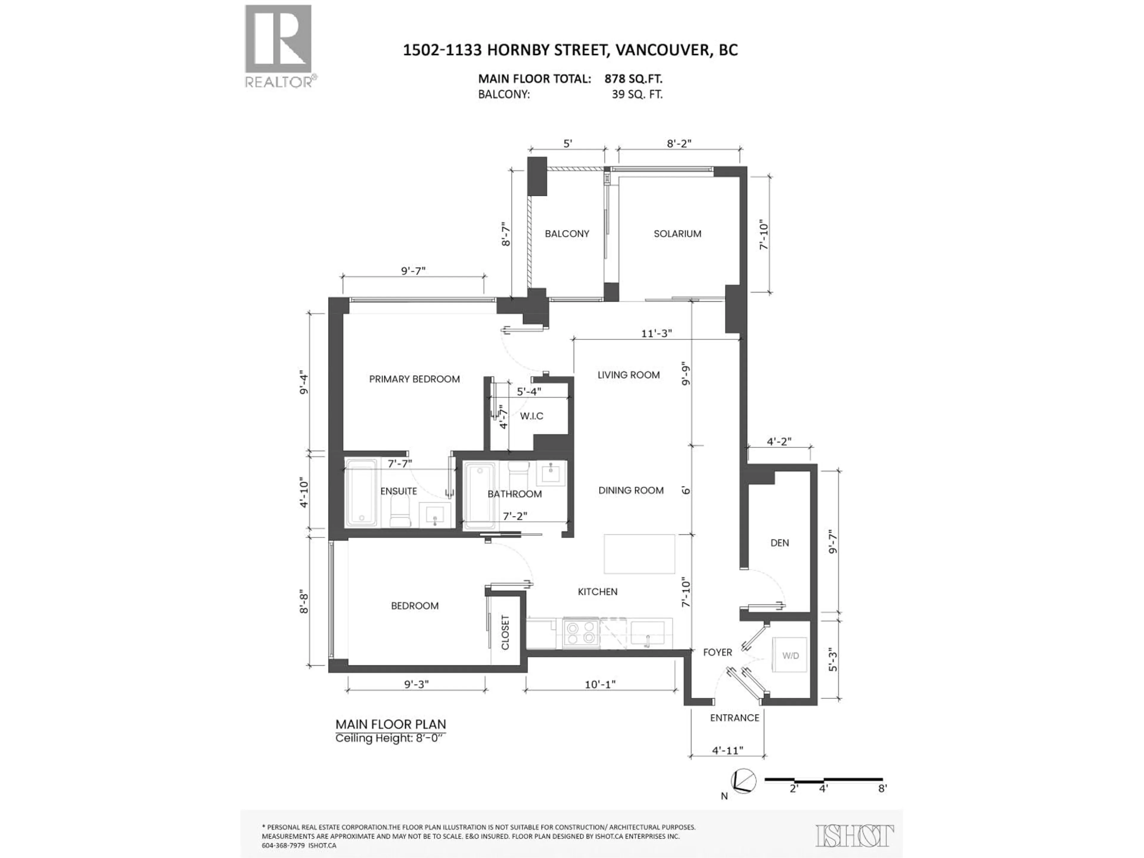 Floor plan for 1502 - 1133 HORNBY STREET, Vancouver British Columbia V6Z1W1