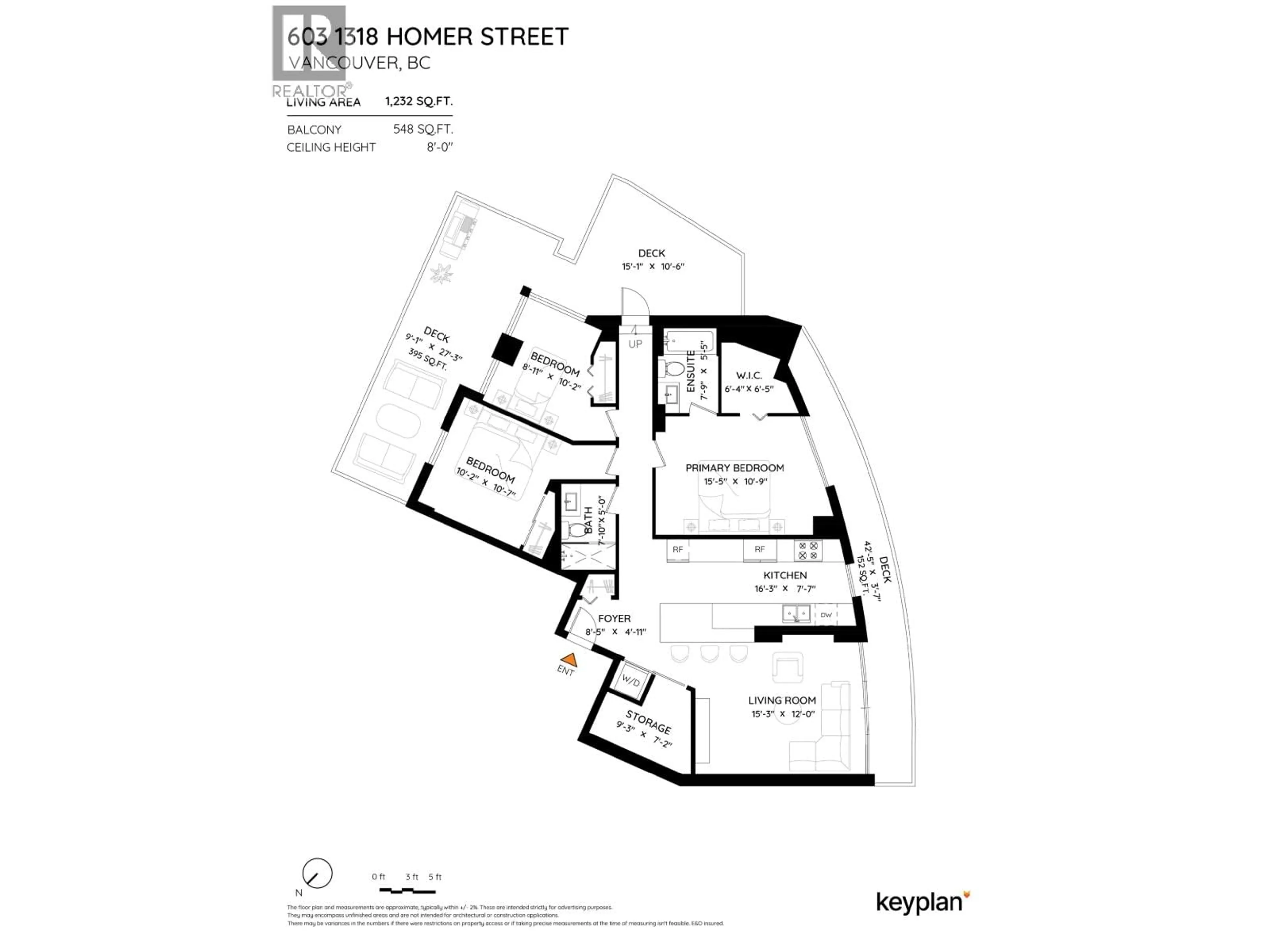 Floor plan for 603 - 1318 HOMER STREET, Vancouver British Columbia V6B6A7