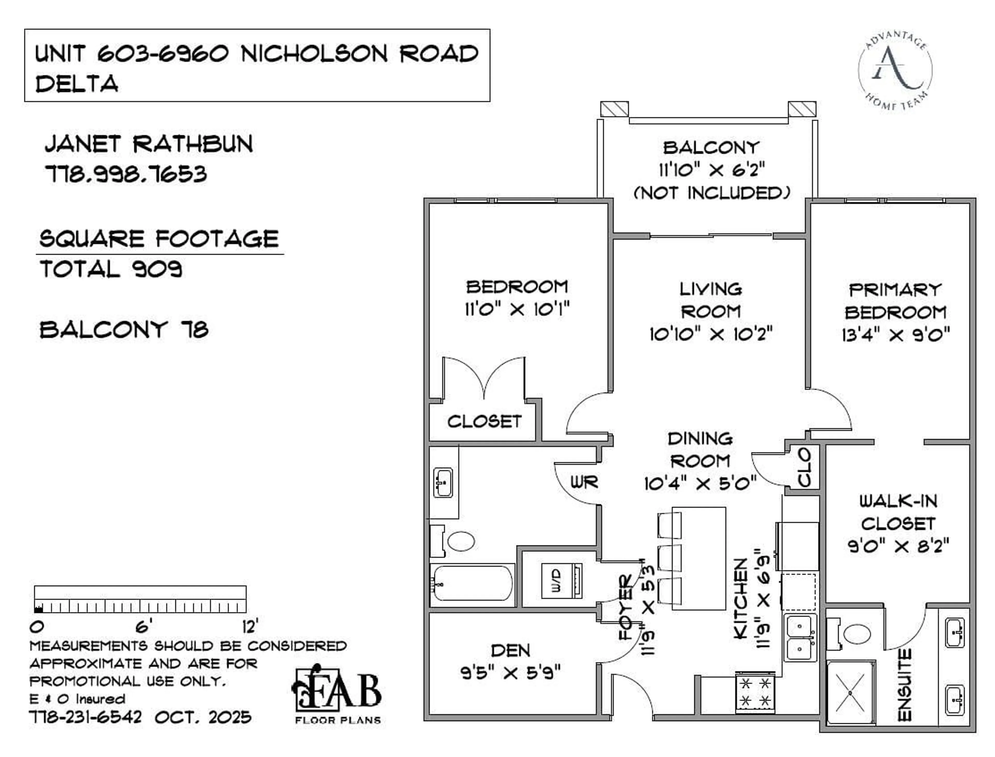Floor plan for 603 - 6960 NICHOLSON, Delta British Columbia V4E0A9
