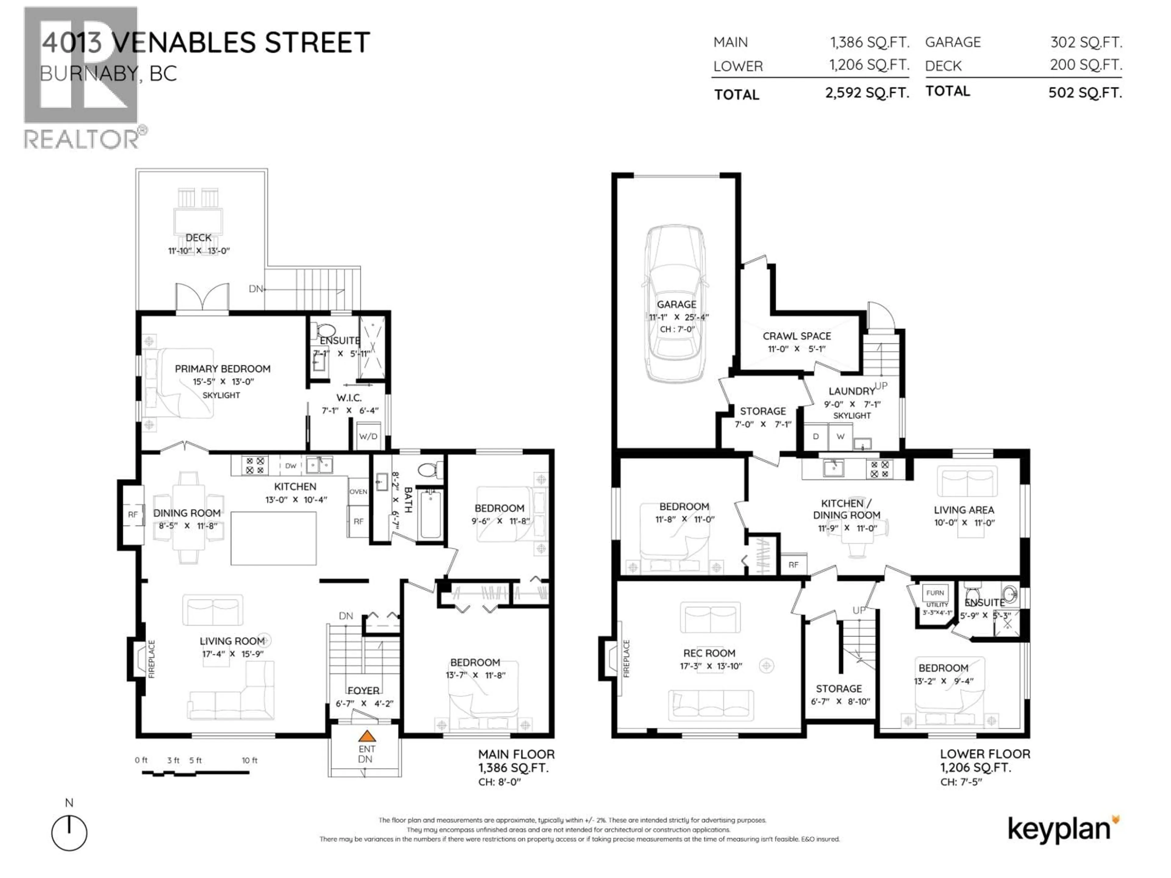 Floor plan for 4013 VENABLES STREET, Burnaby British Columbia V5C2Z5