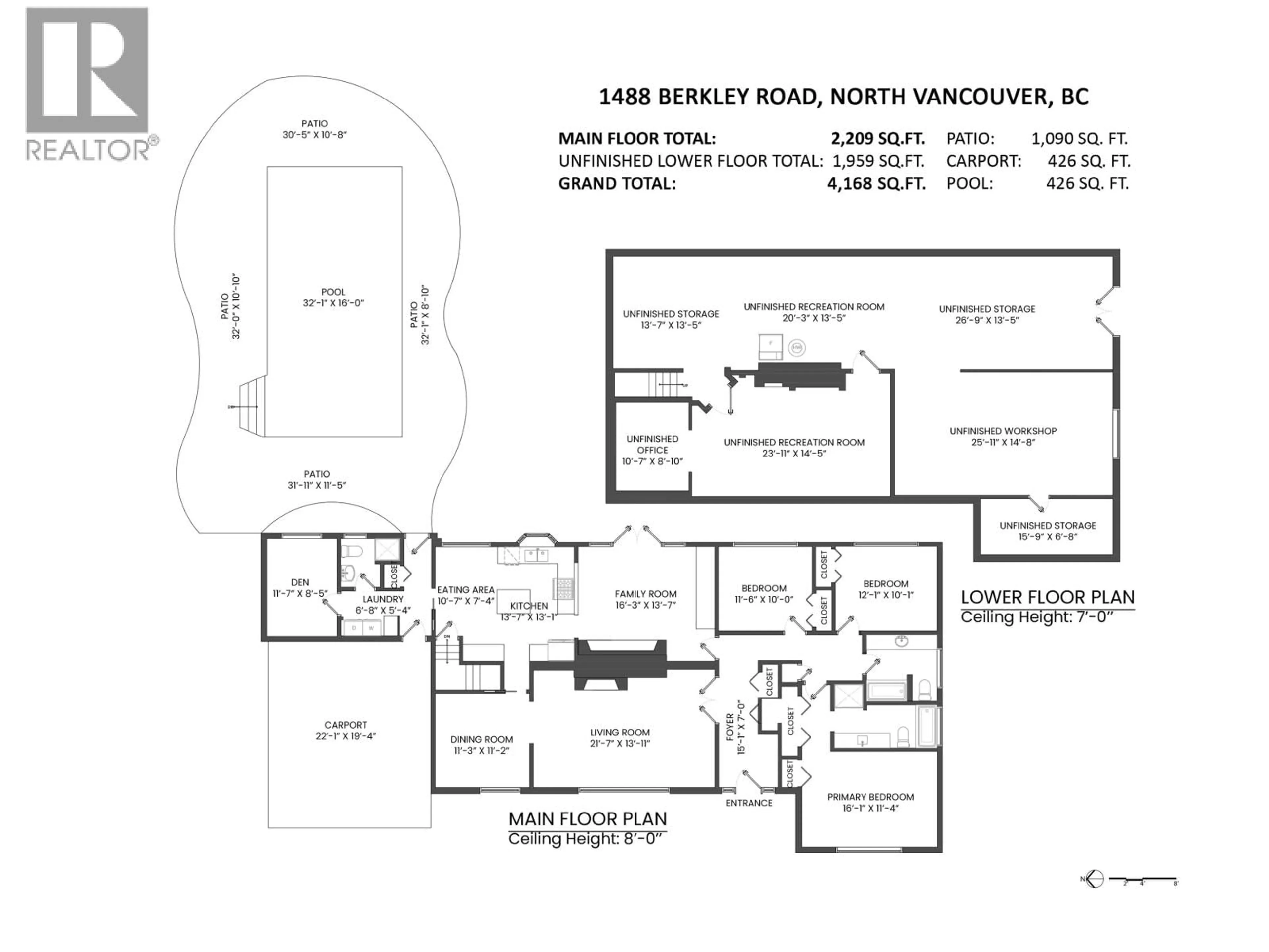 Floor plan for 1488 BERKLEY ROAD, North Vancouver British Columbia V7H1Y7
