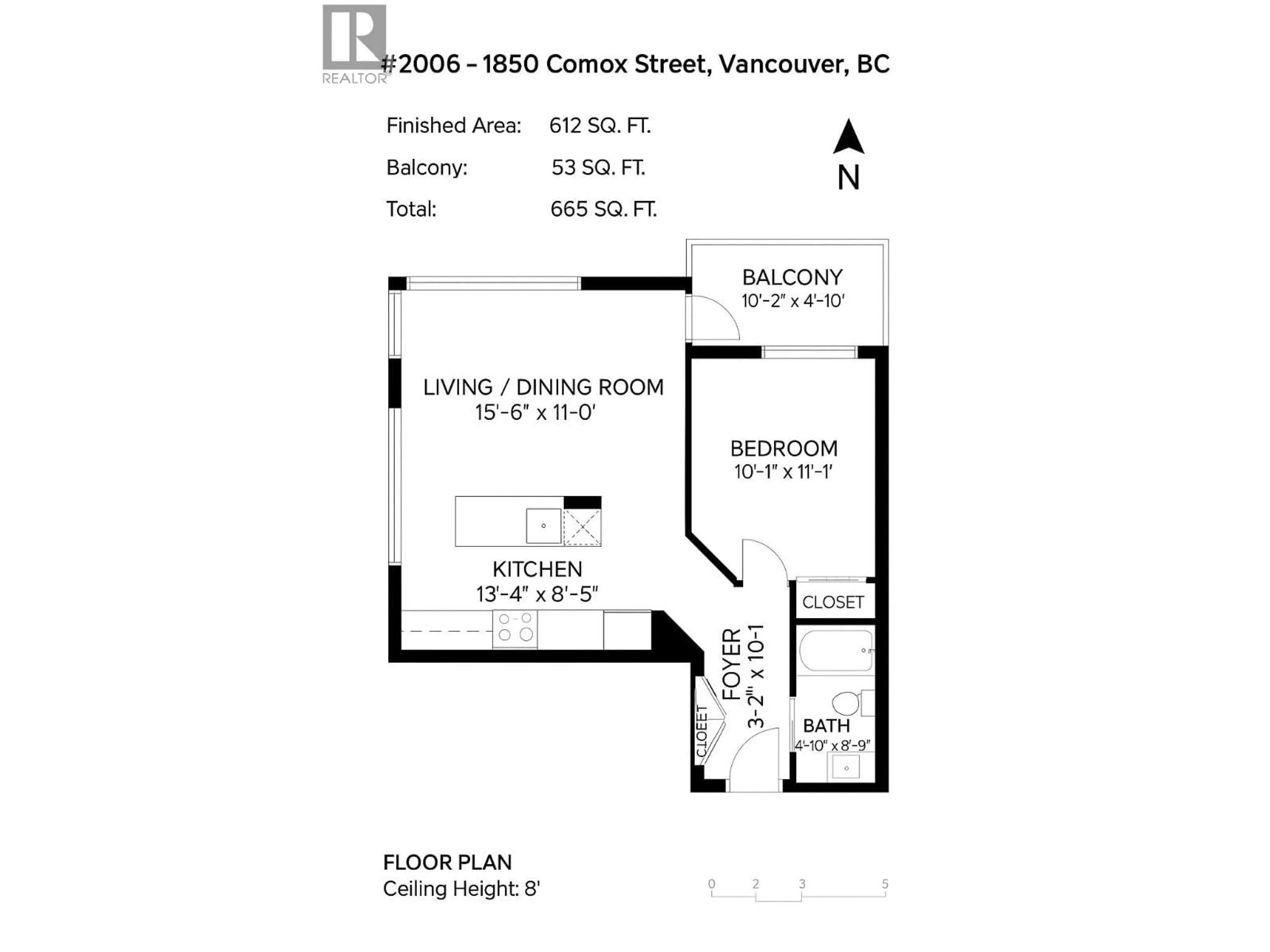 Floor plan for 2006 - 1850 COMOX STREET, Vancouver British Columbia V6G1R3