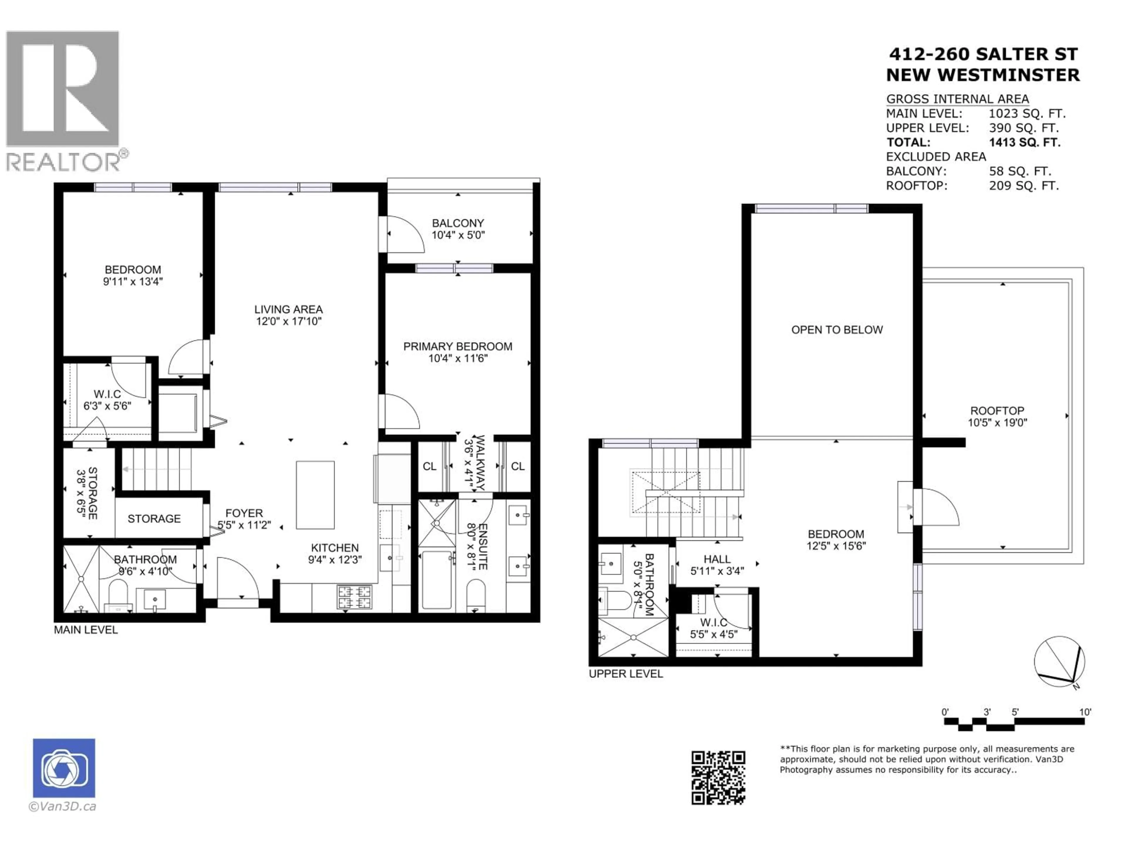 Floor plan for 412 - 260 SALTER STREET, New Westminster British Columbia V3M0J4