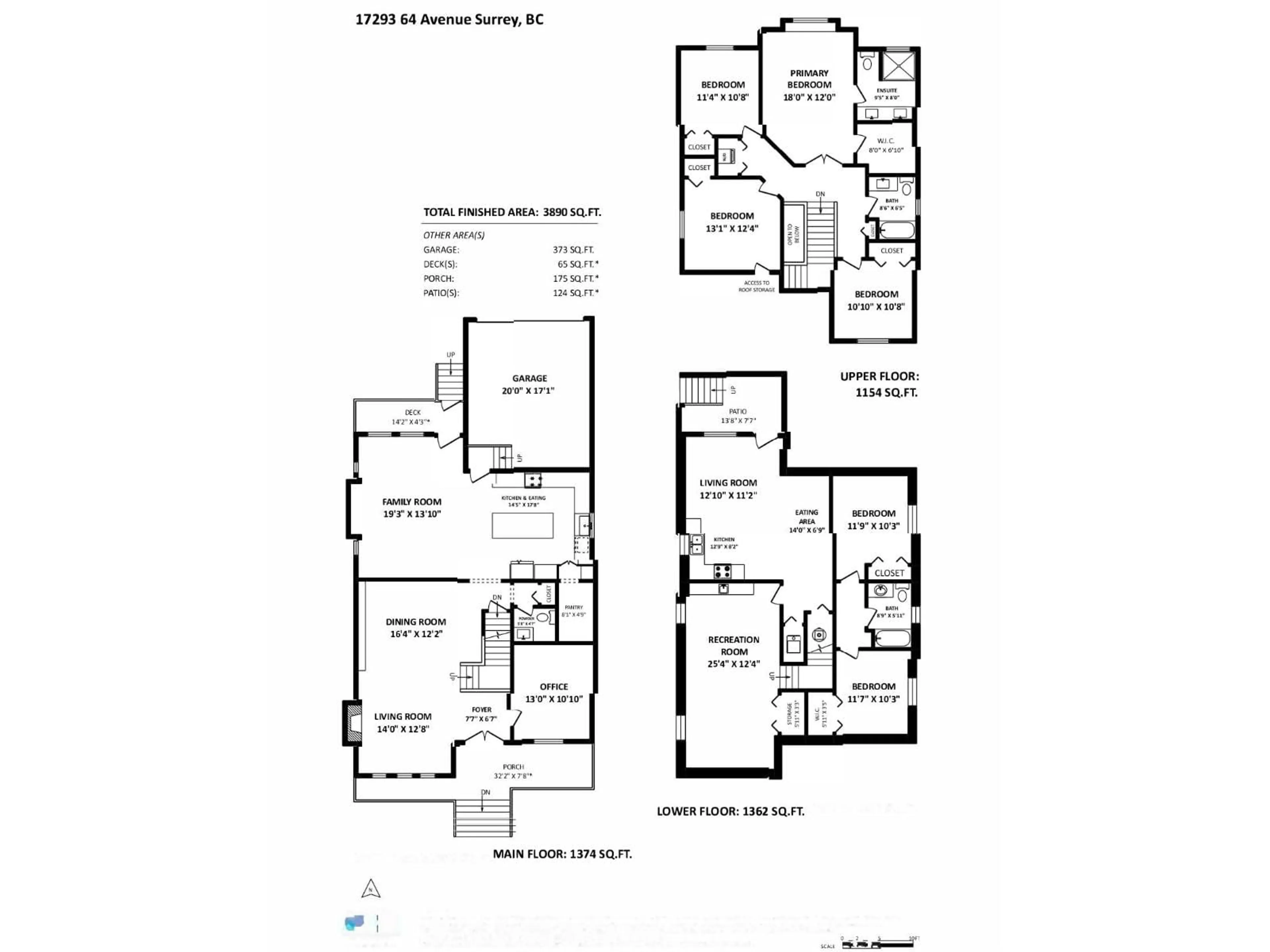 Floor plan for 17293 64, Surrey British Columbia V3S1Y6