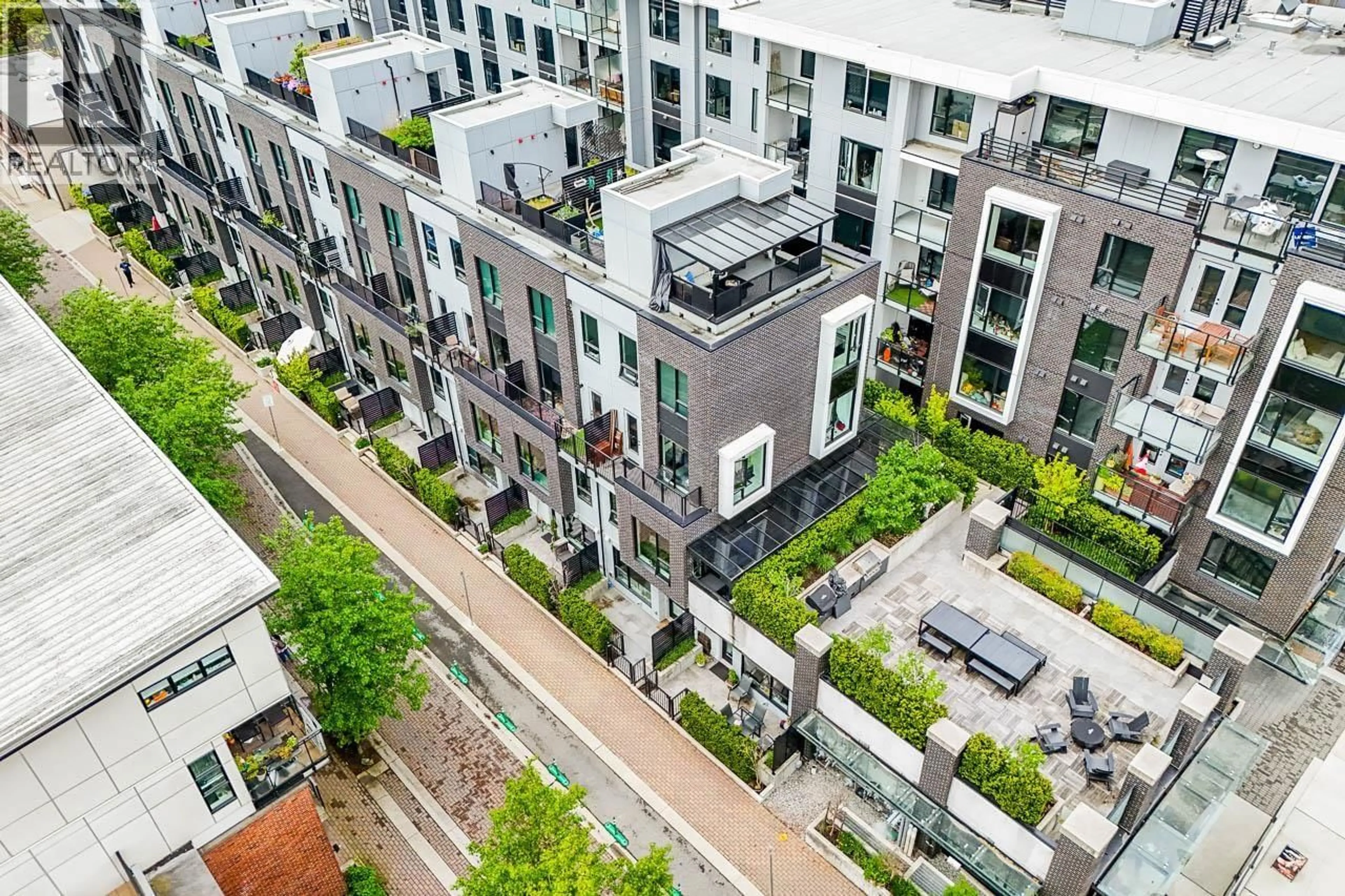A pic from outside/outdoor area/front of a property/back of a property/a pic from drone, city buildings view from balcony for 1 - 83 MOODY STREET, Port Moody British Columbia V3H0K7