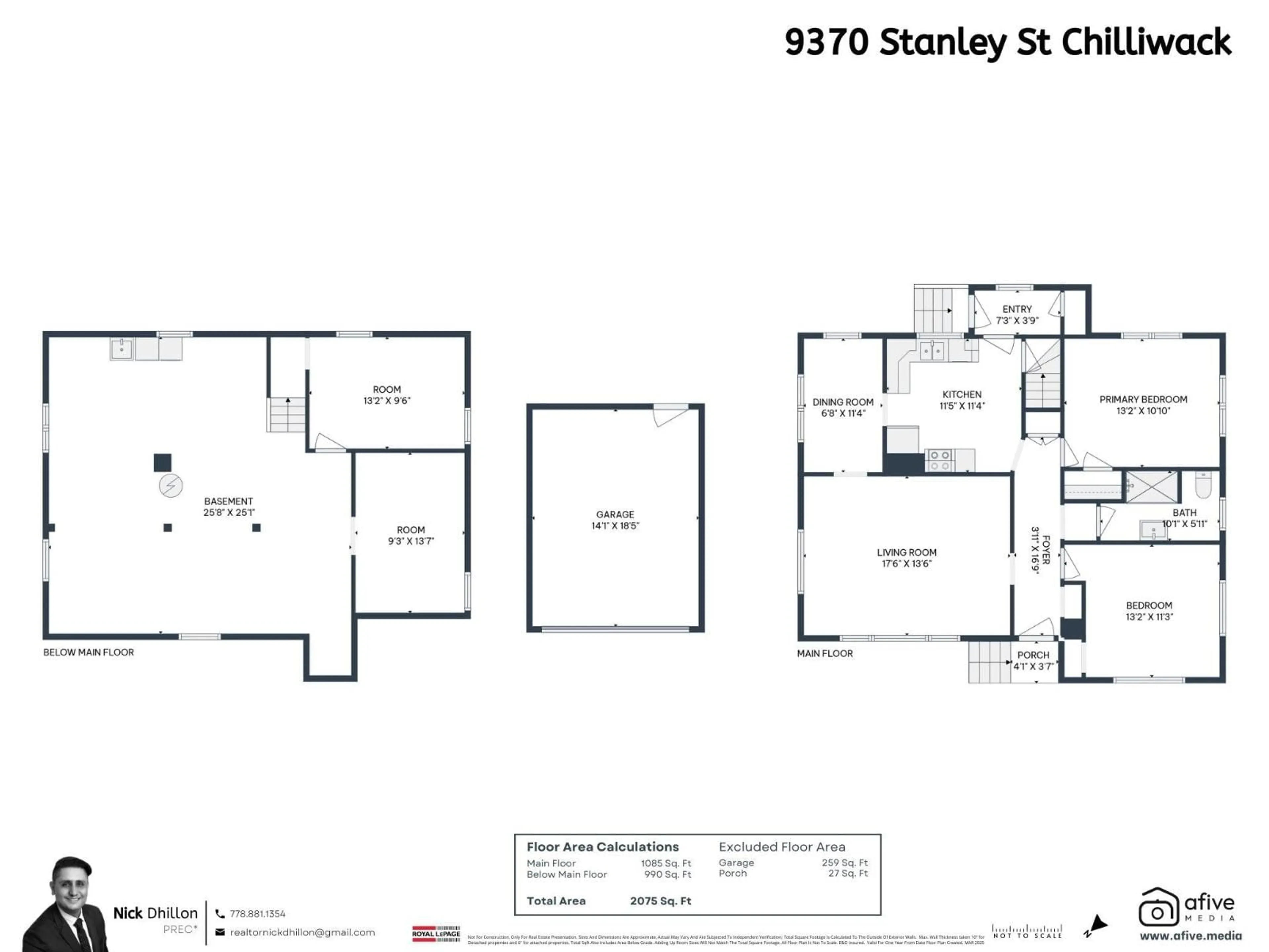Floor plan for 9370 STANLEY STREET, Chilliwack British Columbia V2P3Y6
