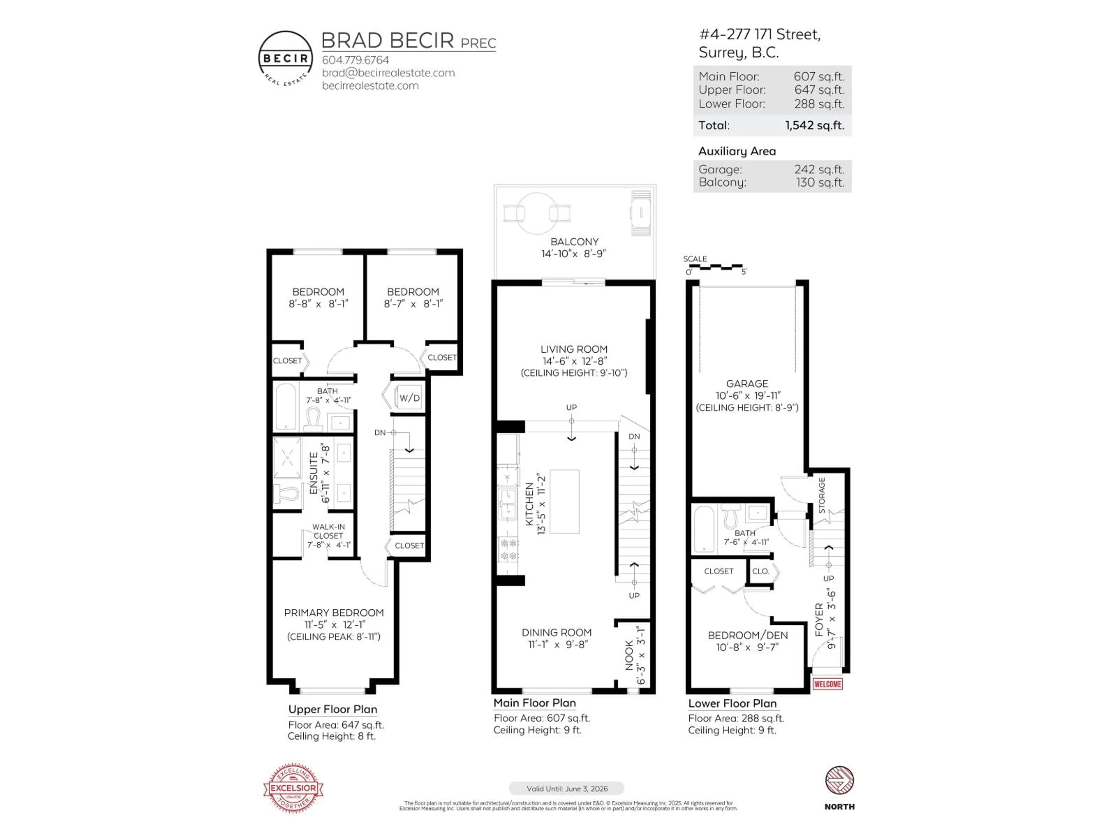 Floor plan for 4 - 277 171, Surrey British Columbia V3Z9P4