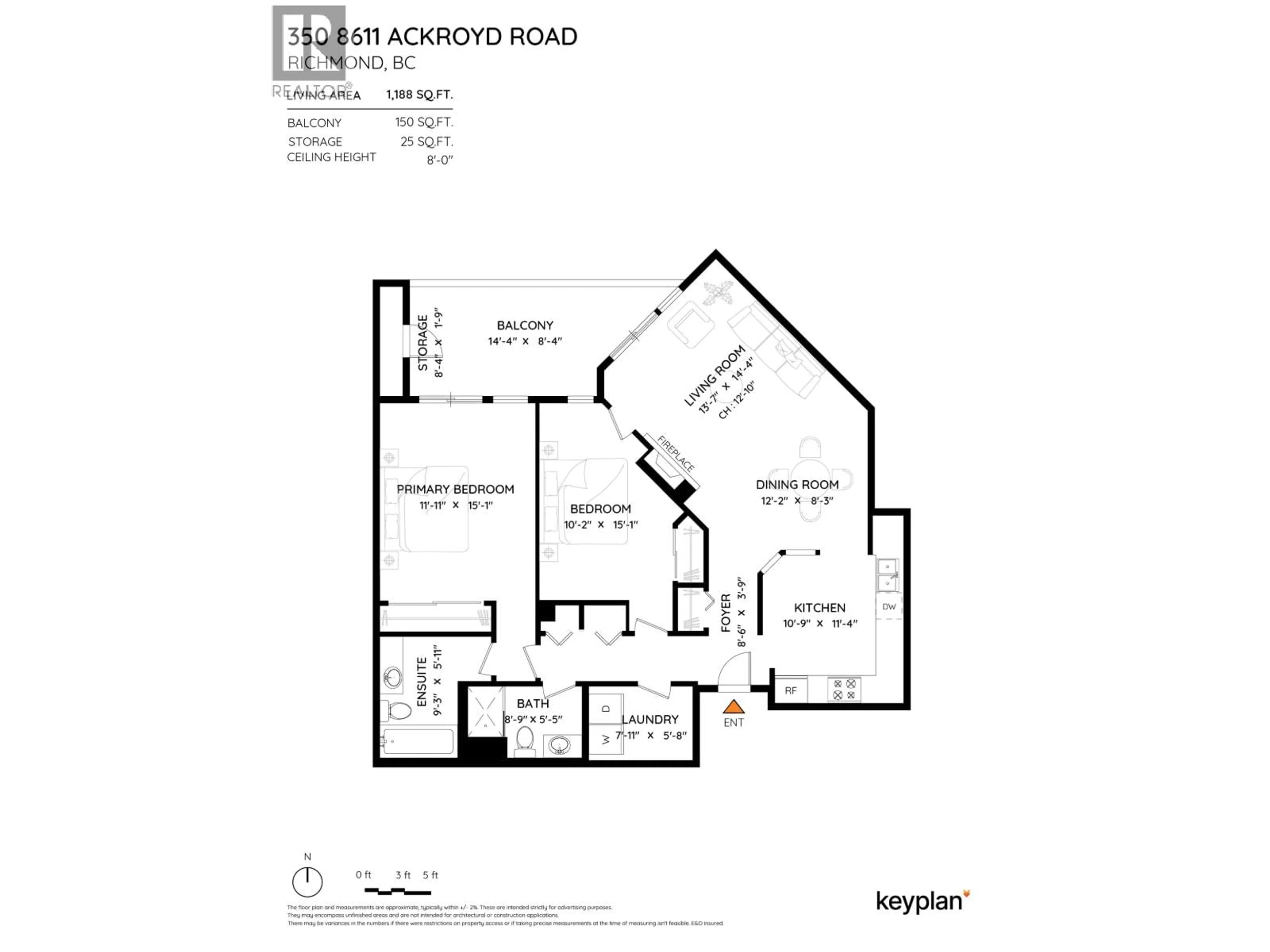 Floor plan for 350 - 8611 ACKROYD ROAD, Richmond British Columbia V6X3P4