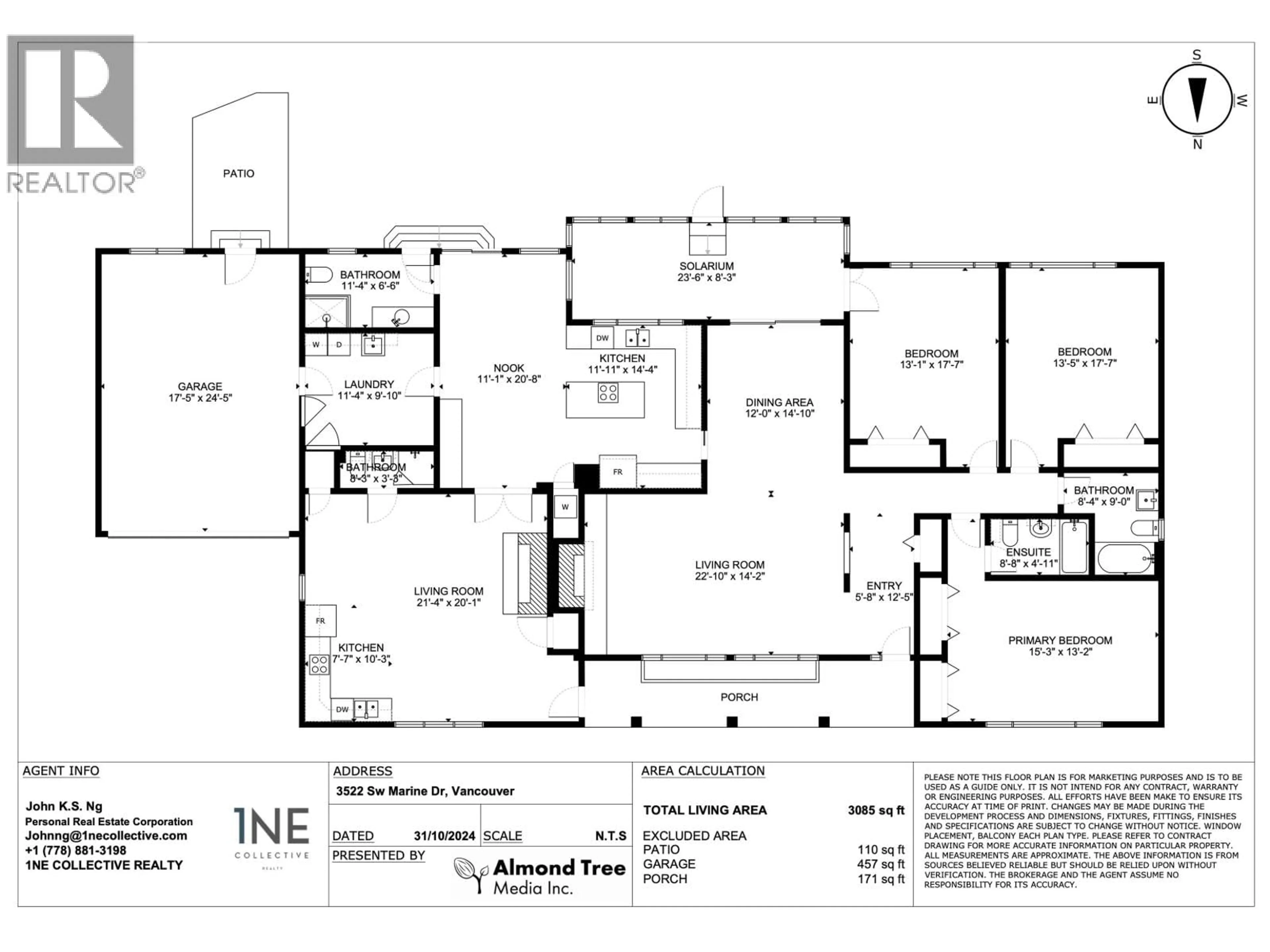 Floor plan for 3522 MARINE DRIVE, Vancouver British Columbia V6N3Z2