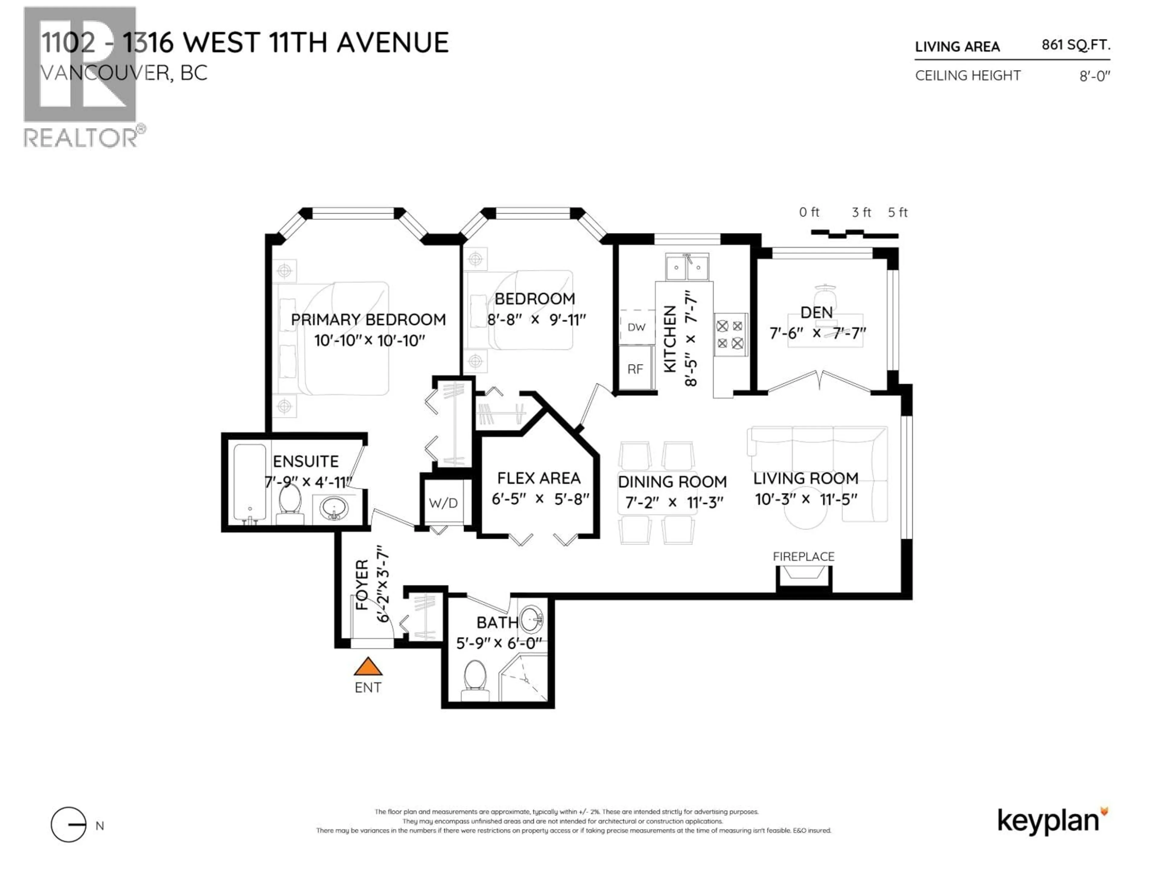 Floor plan for 1102 - 1316 11TH AVENUE, Vancouver British Columbia V6H4G8