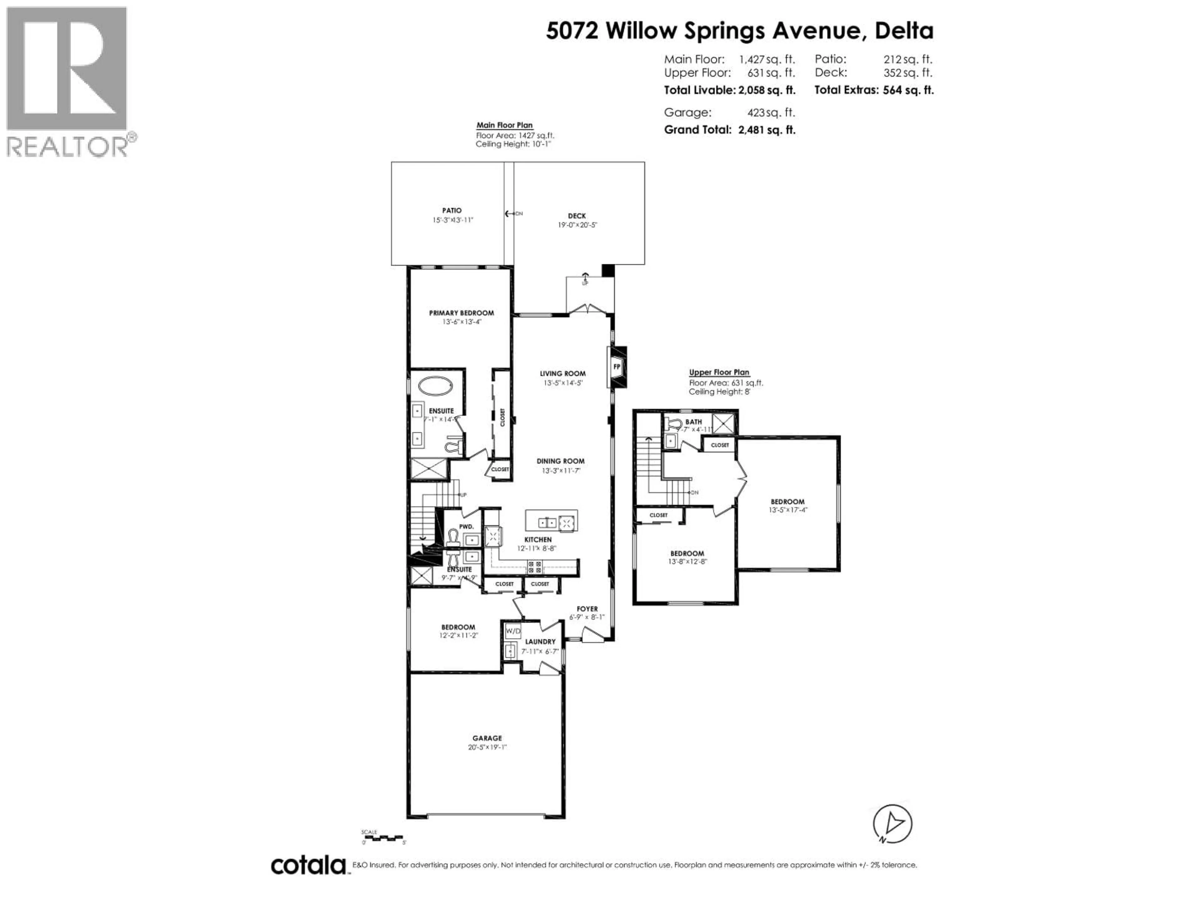Floor plan for 5072 WILLOW SPRINGS AVENUE, Tsawwassen British Columbia V4M0A7