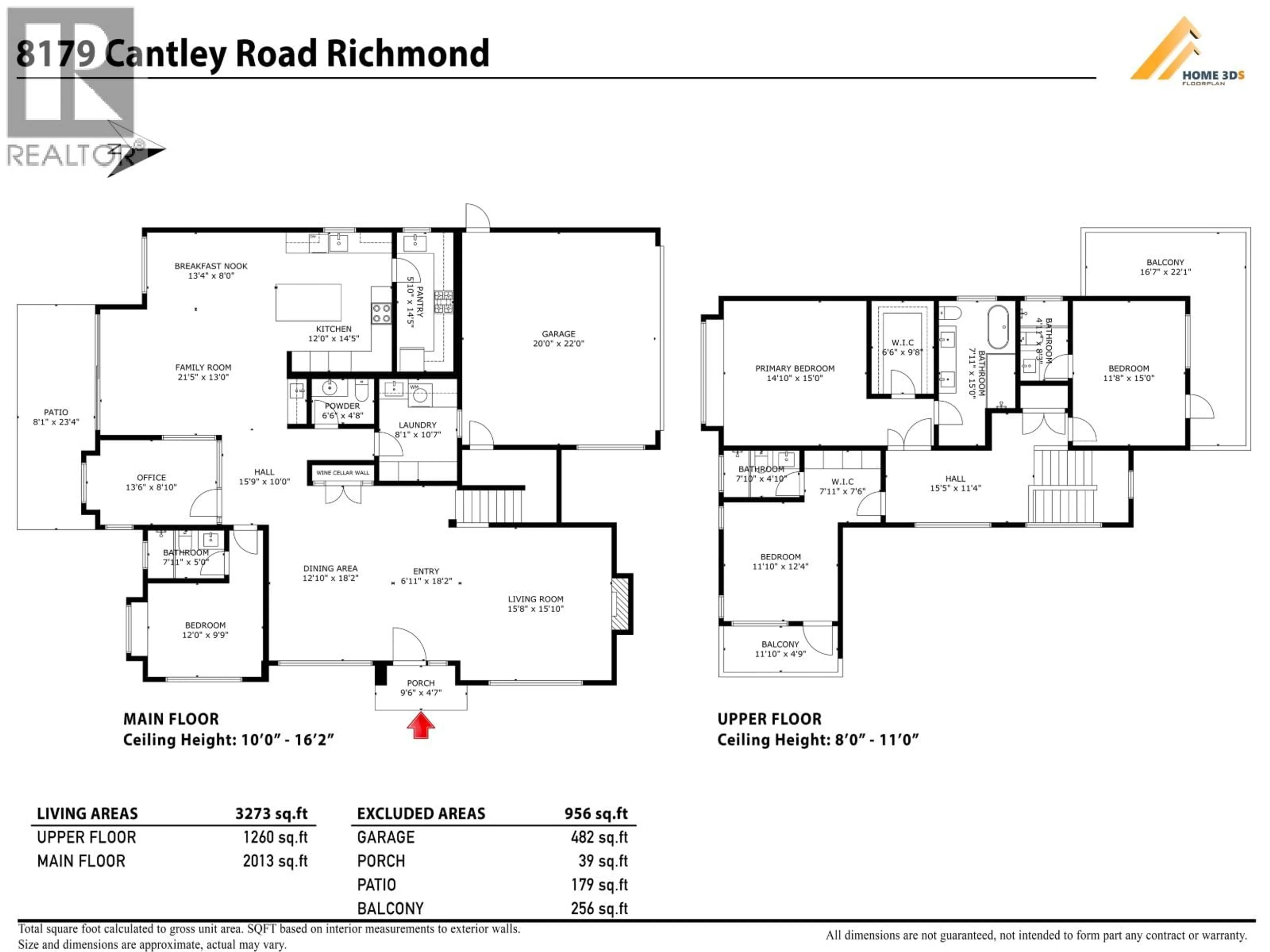 Floor plan for 8179 CANTLEY ROAD, Richmond British Columbia V7C3B8