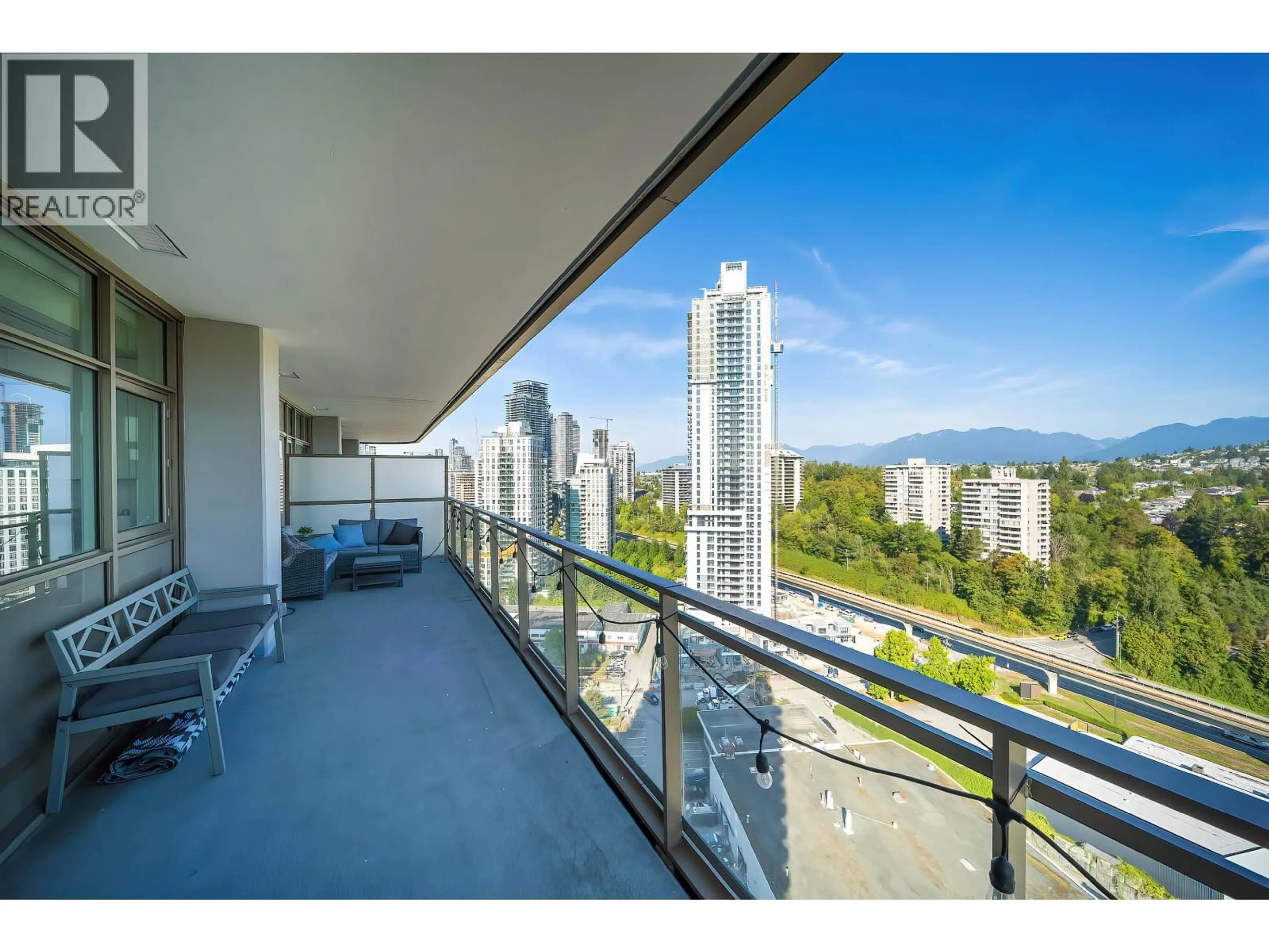 Balcony in the apartment, city buildings view from balcony for 2301 - 5333 GORING STREET, Burnaby British Columbia V5B0B6