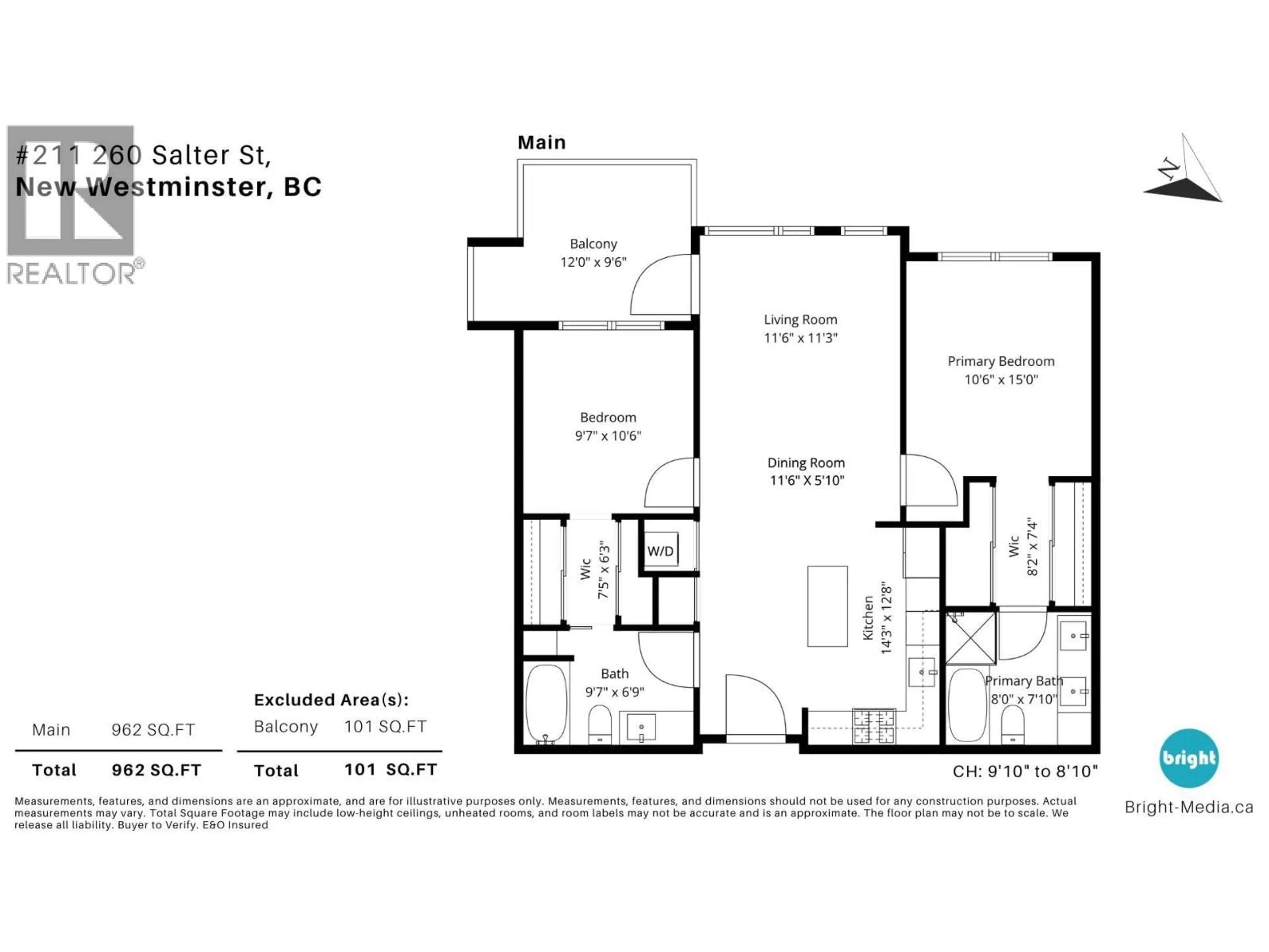 Floor plan for 211 - 260 SALTER STREET, New Westminster British Columbia V3M0J4