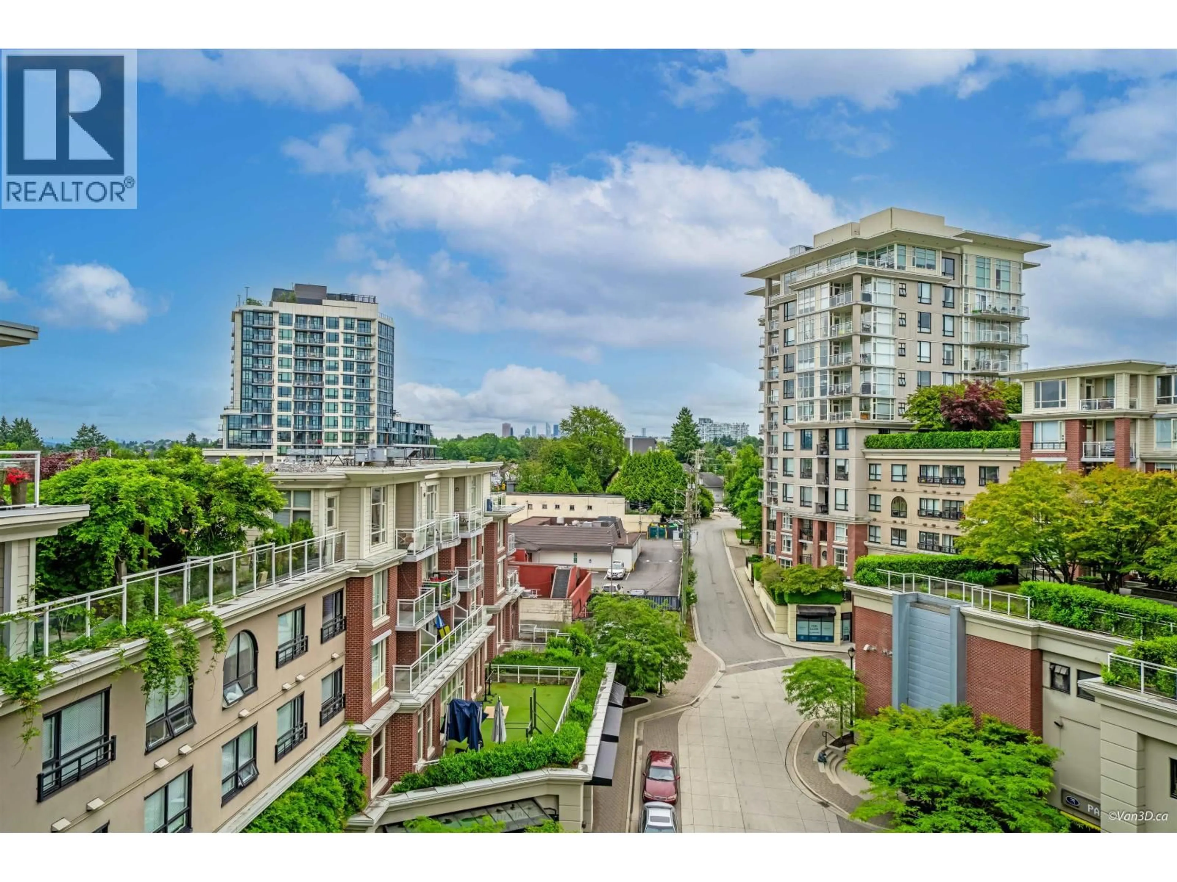 A pic from outside/outdoor area/front of a property/back of a property/a pic from drone, city buildings view from balcony for 603 - 4028 KNIGHT STREET, Vancouver British Columbia V5N5Y8