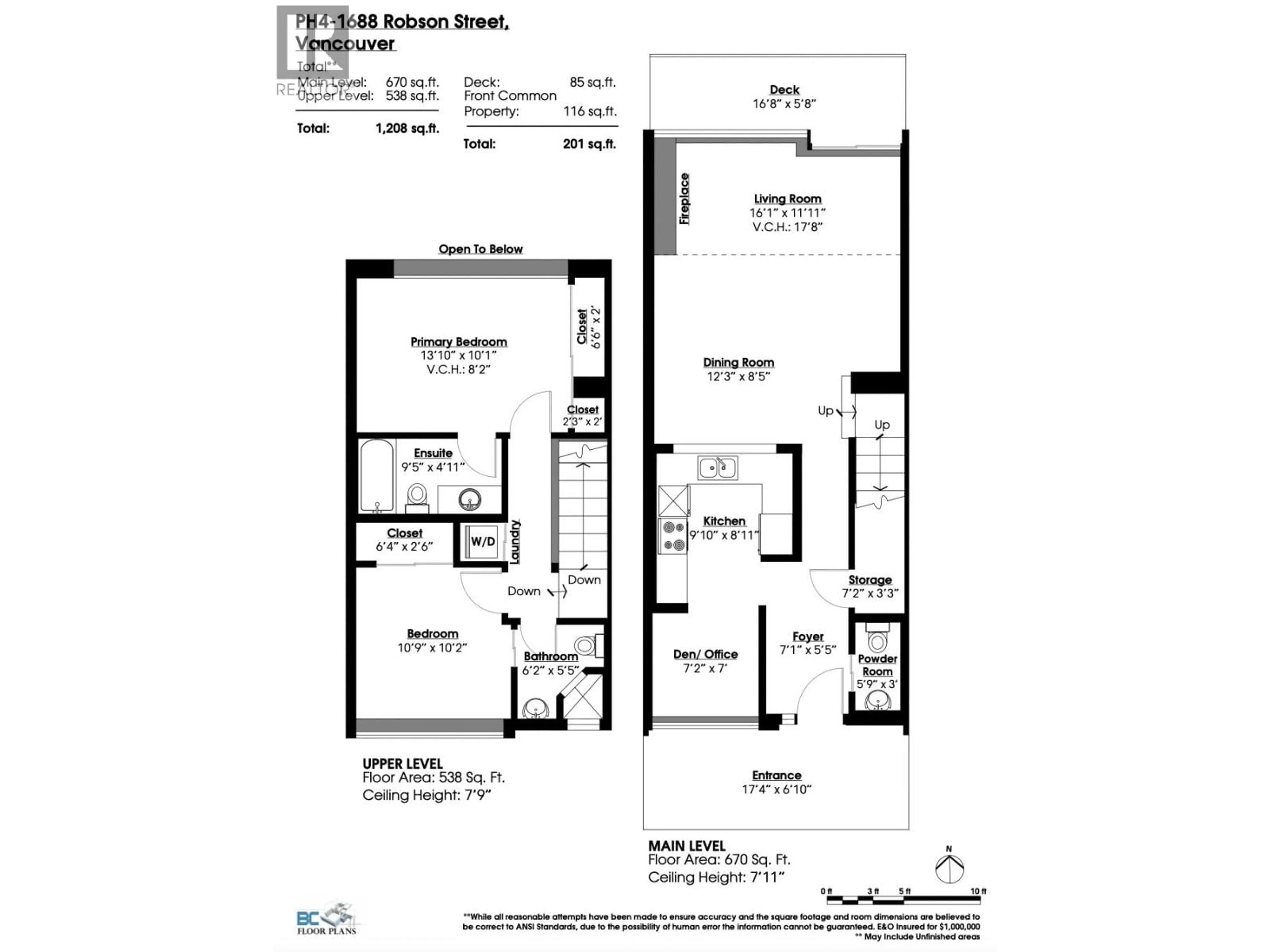 Floor plan for PH4 - 1688 ROBSON STREET, Vancouver British Columbia V6G1C7