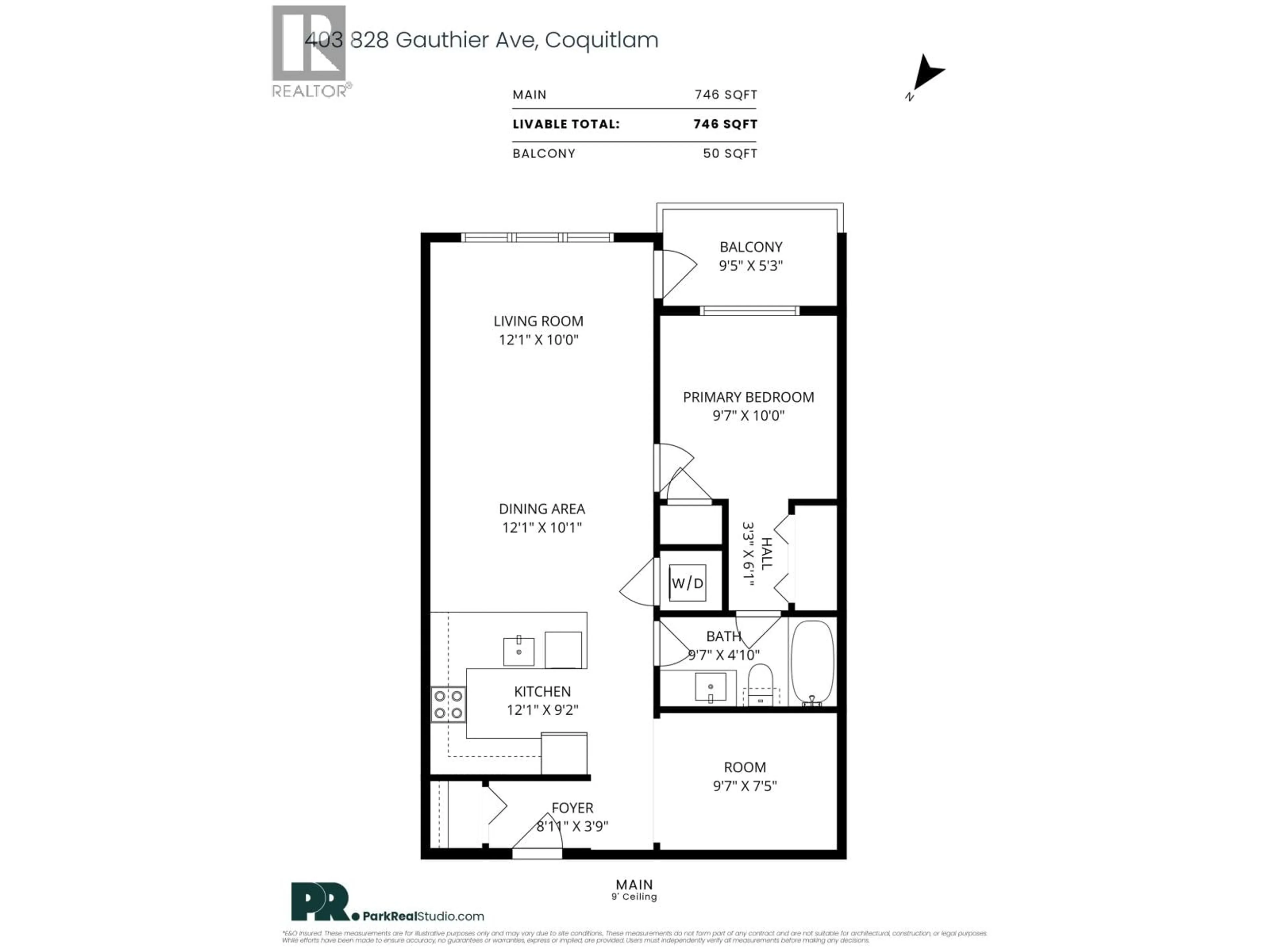 Floor plan for 403 - 828 GAUTHIER AVENUE, Coquitlam British Columbia V3K0E9