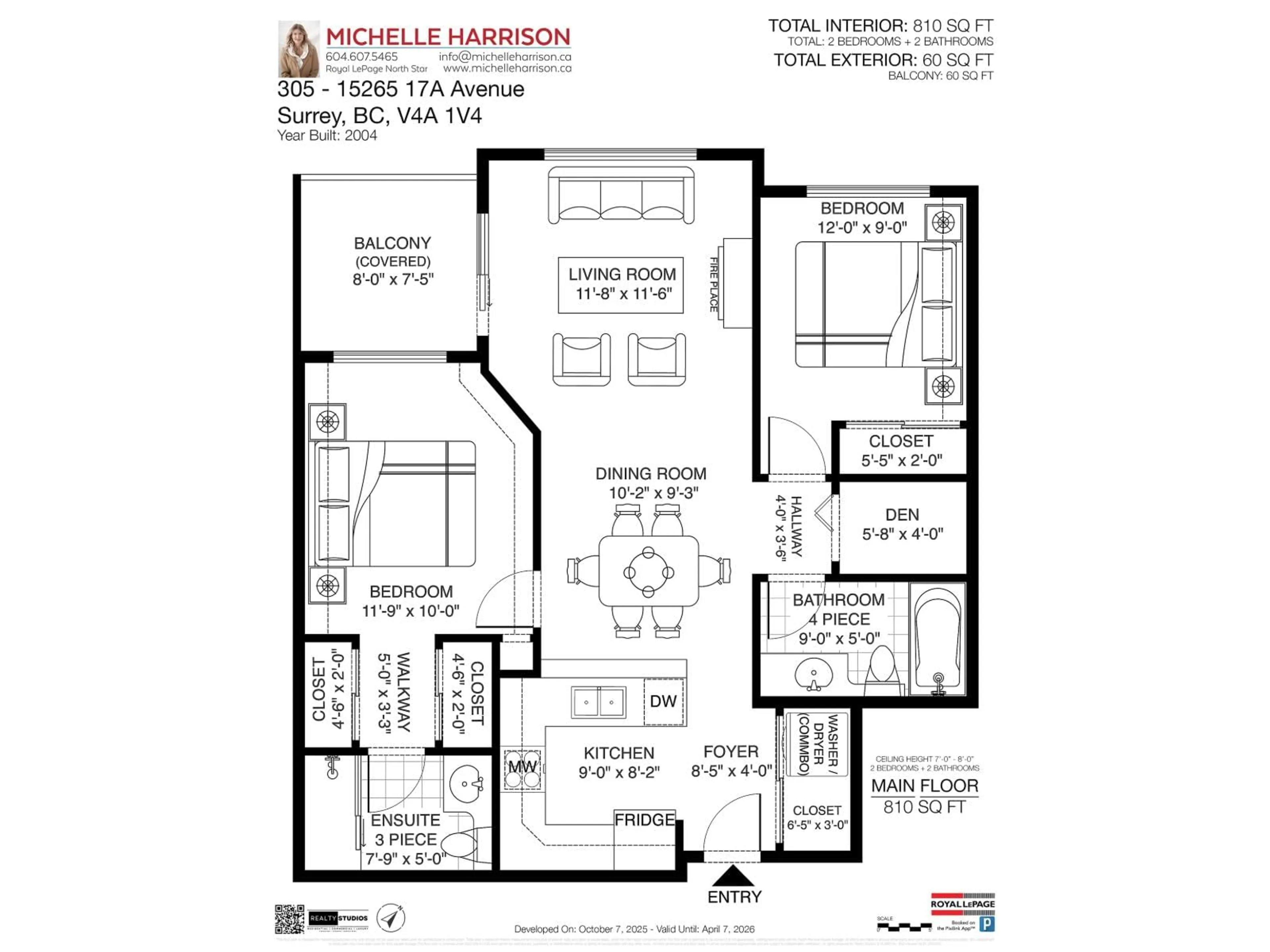 Floor plan for 305 - 15265 17A, Surrey British Columbia V4A1V4