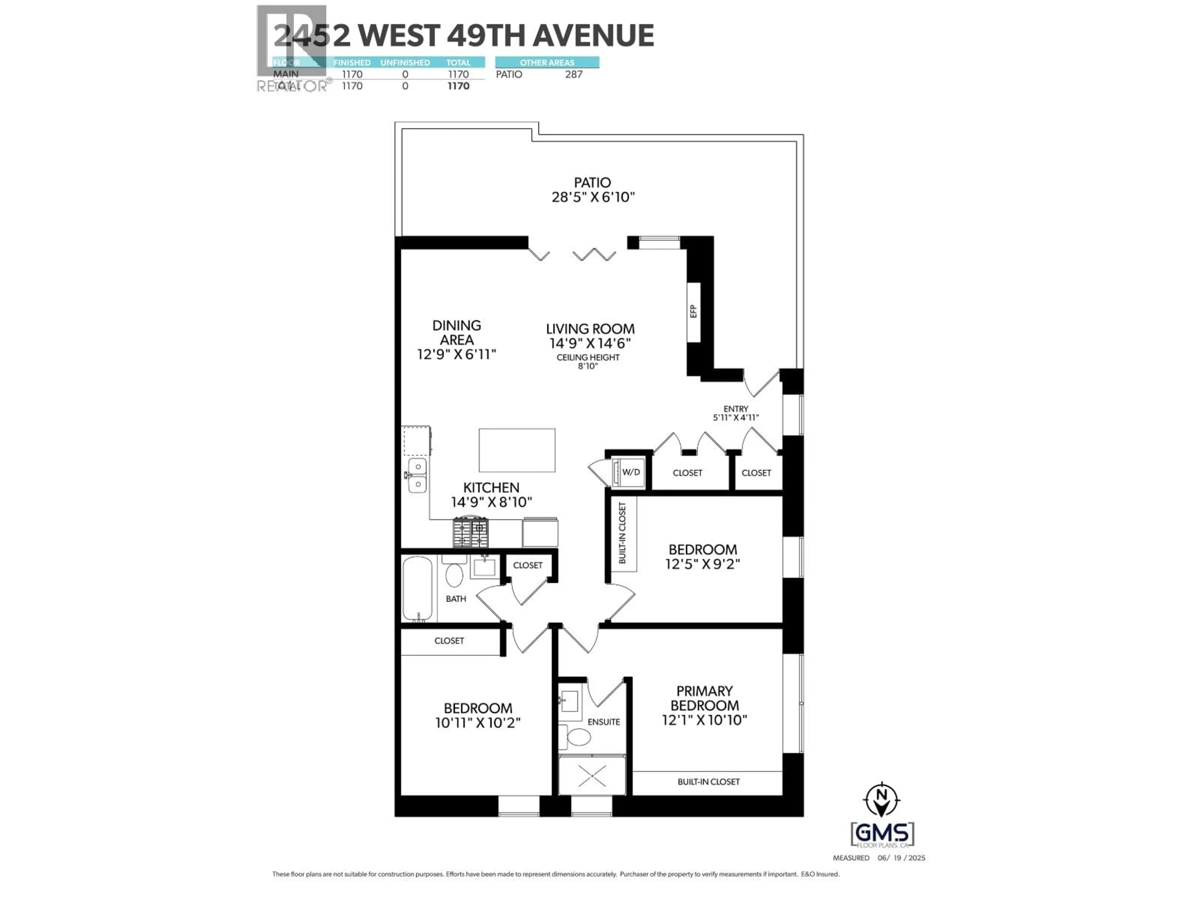 Floor plan for 2452 49TH AVENUE, Vancouver British Columbia V6M2V3