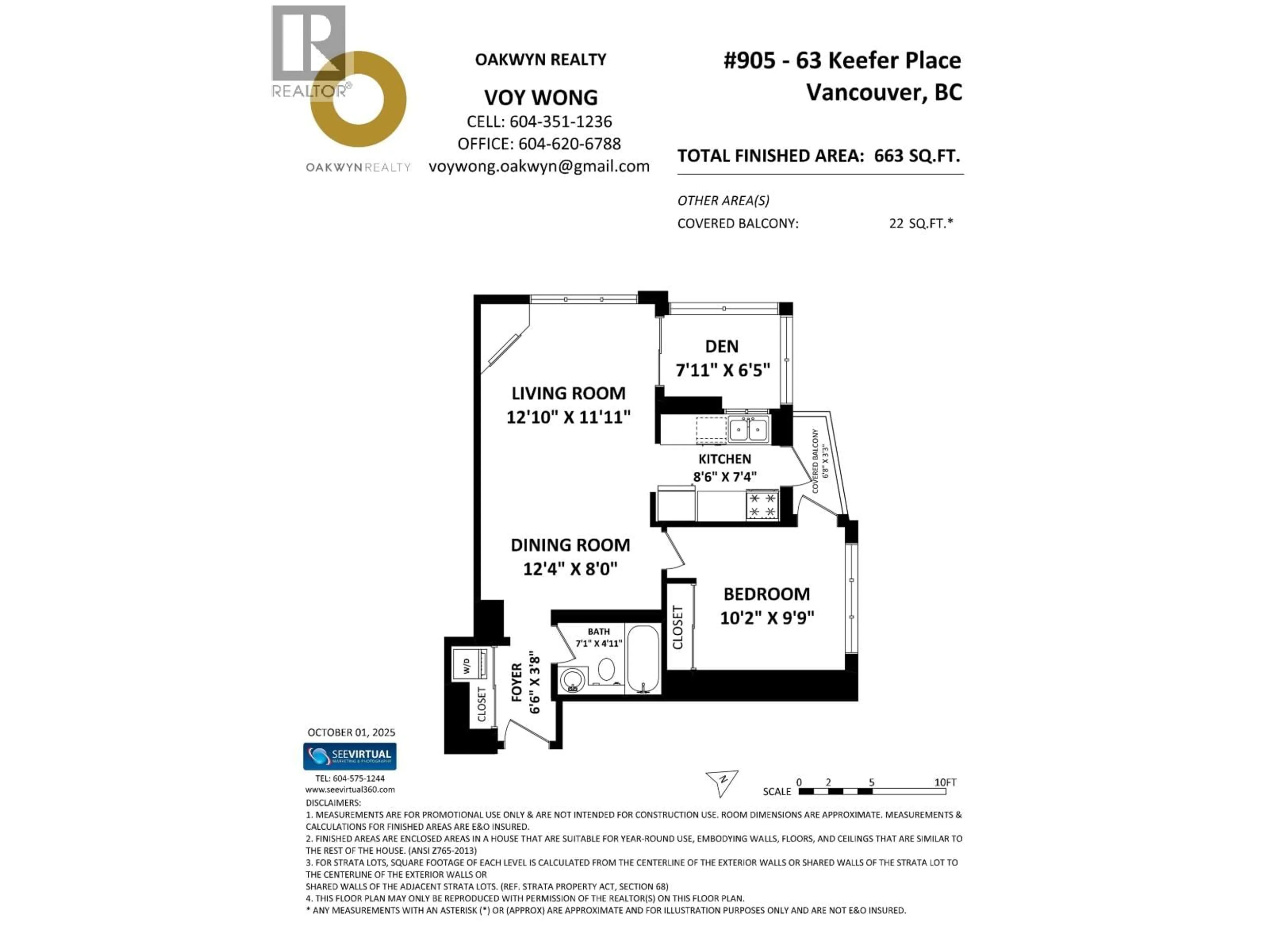 Floor plan for 905 - 63 KEEFER PLACE, Vancouver British Columbia V6B6N6