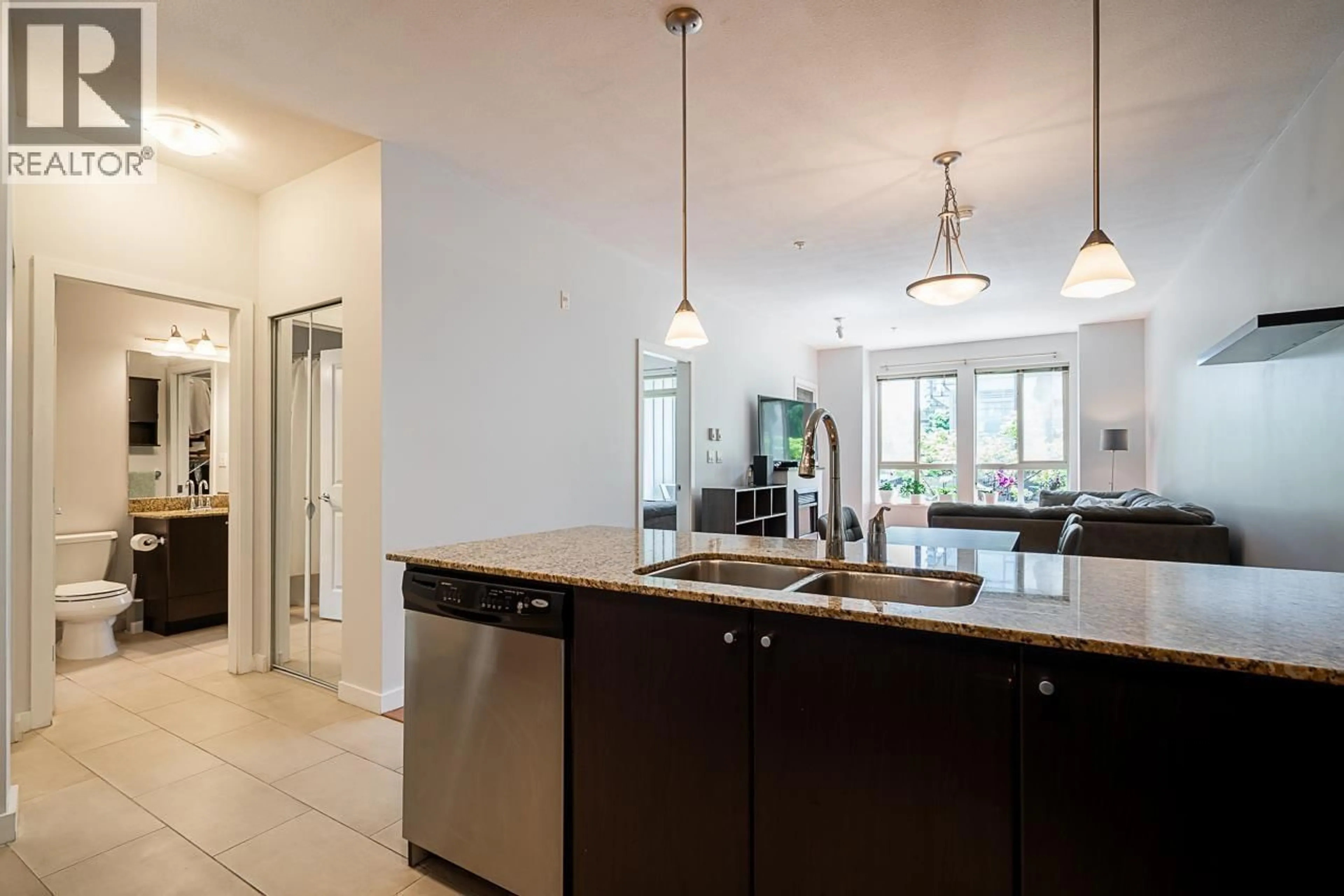 Open concept kitchen, ceramic/tile floor for 203 - 225 FRANCIS WAY, New Westminster British Columbia V3L0G1