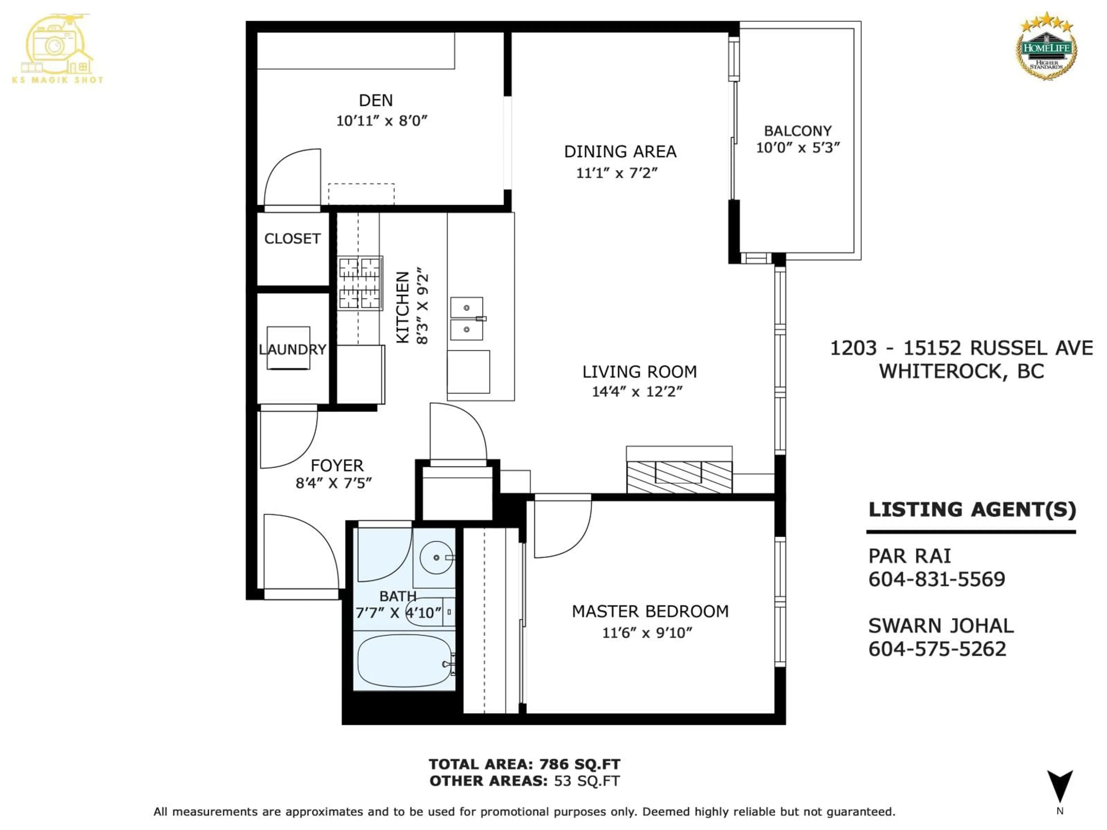 Floor plan for 1203 - 15152 RUSSELL, White Rock British Columbia V4B0A3