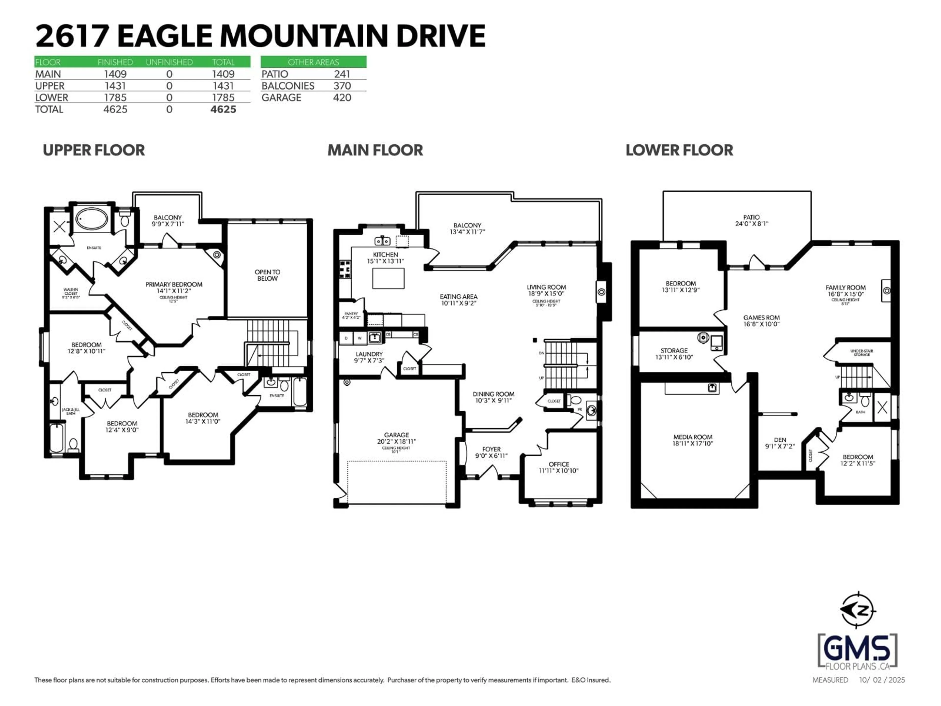 Floor plan for 2617 EAGLE MOUNTAIN, Abbotsford British Columbia V3G0B1