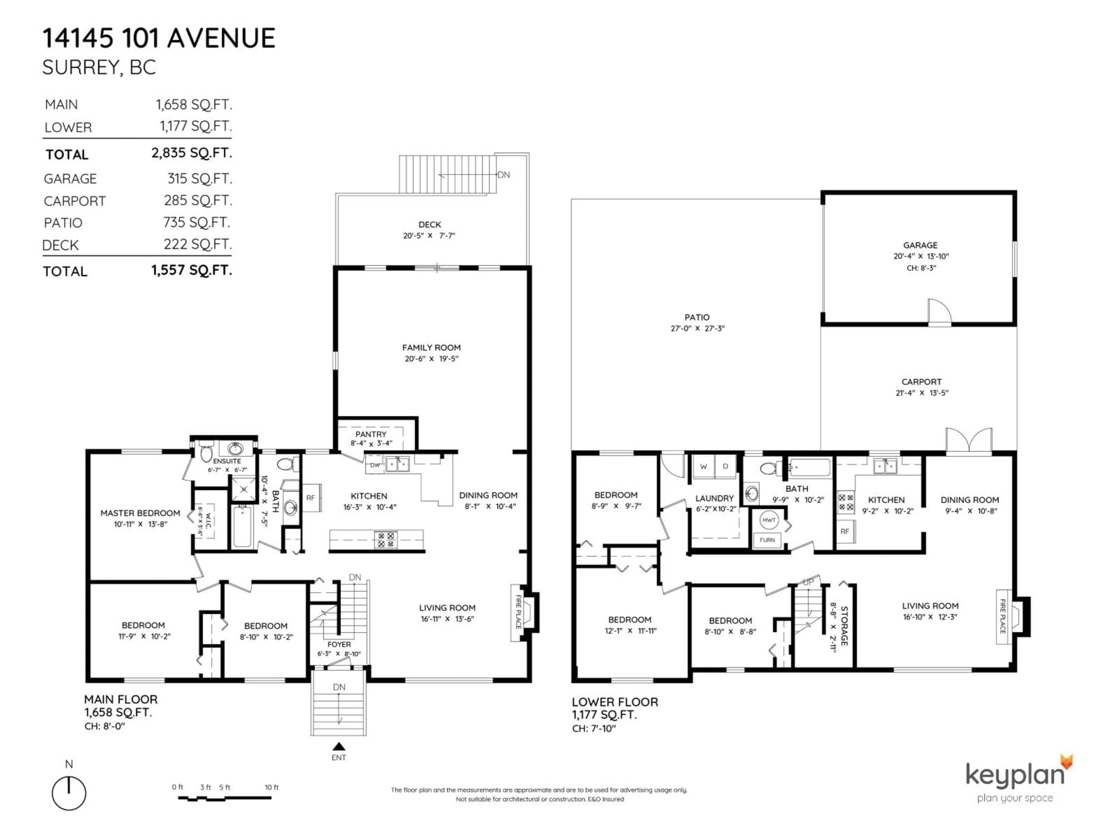 Floor plan for 14145 101, Surrey British Columbia V3T1L7