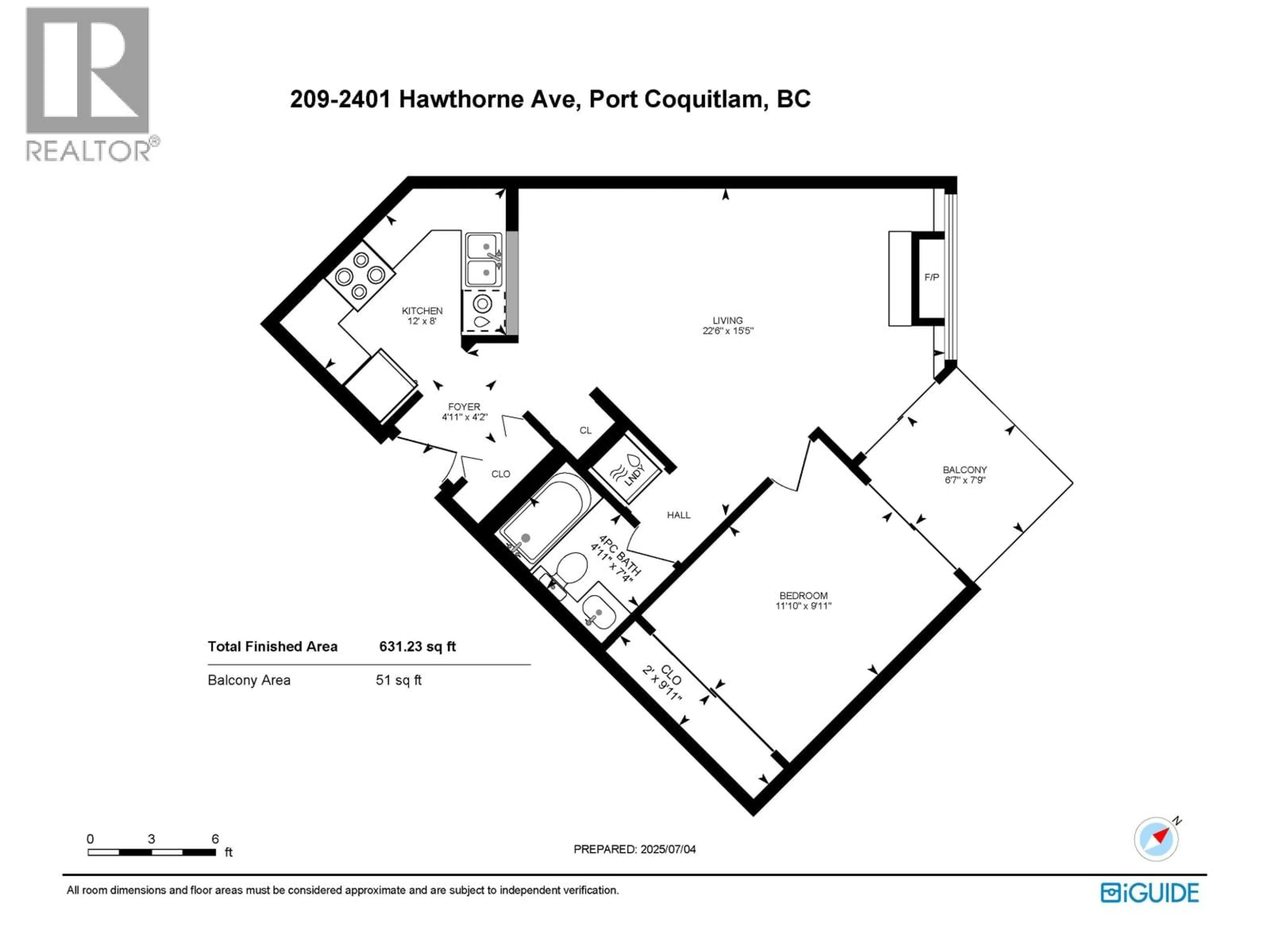 Floor plan for 209 - 2401 HAWTHORNE AVENUE, Port Coquitlam British Columbia V3C6E9