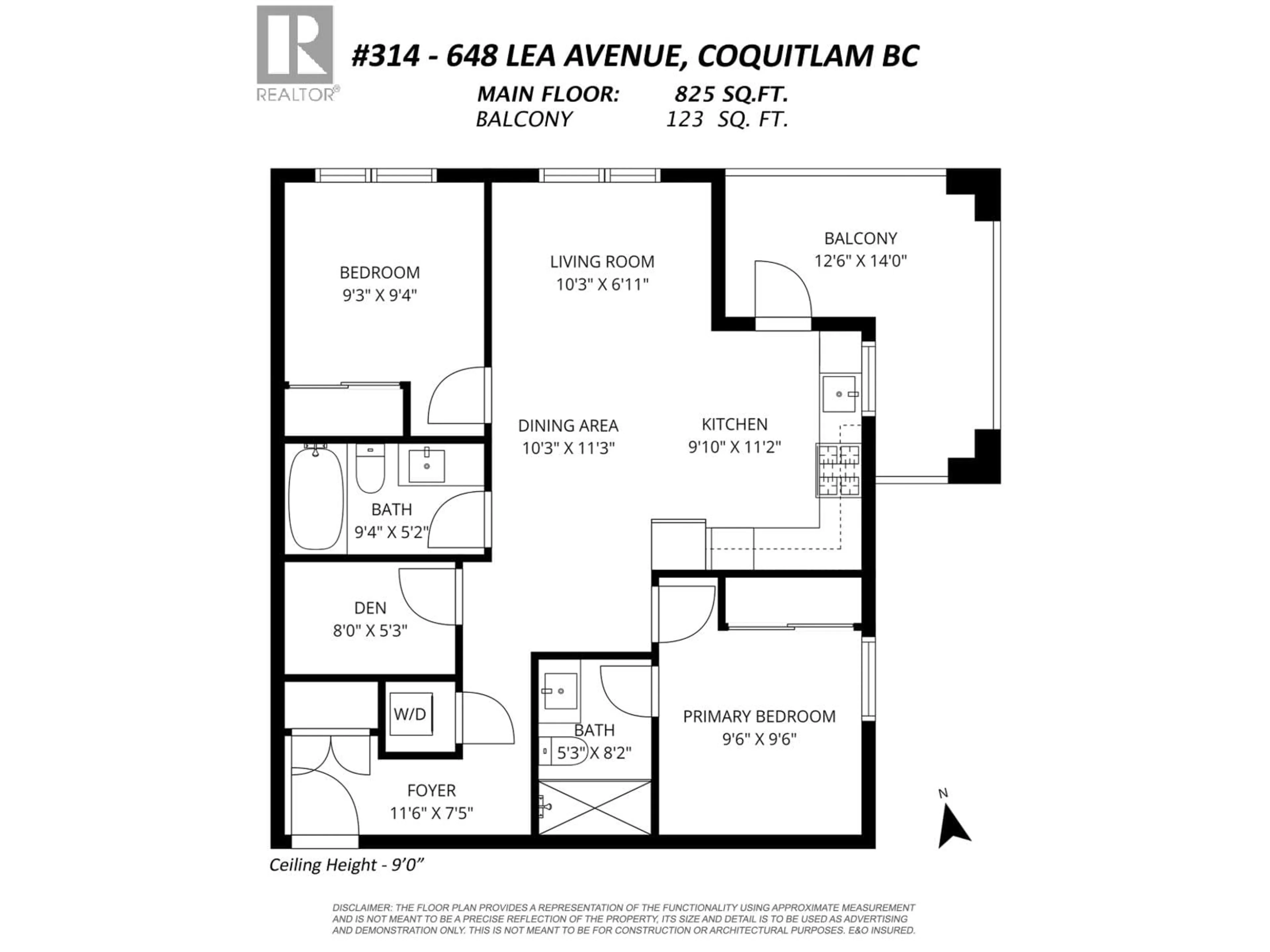 Floor plan for 314 - 648 LEA AVENUE, Coquitlam British Columbia V3J0P1