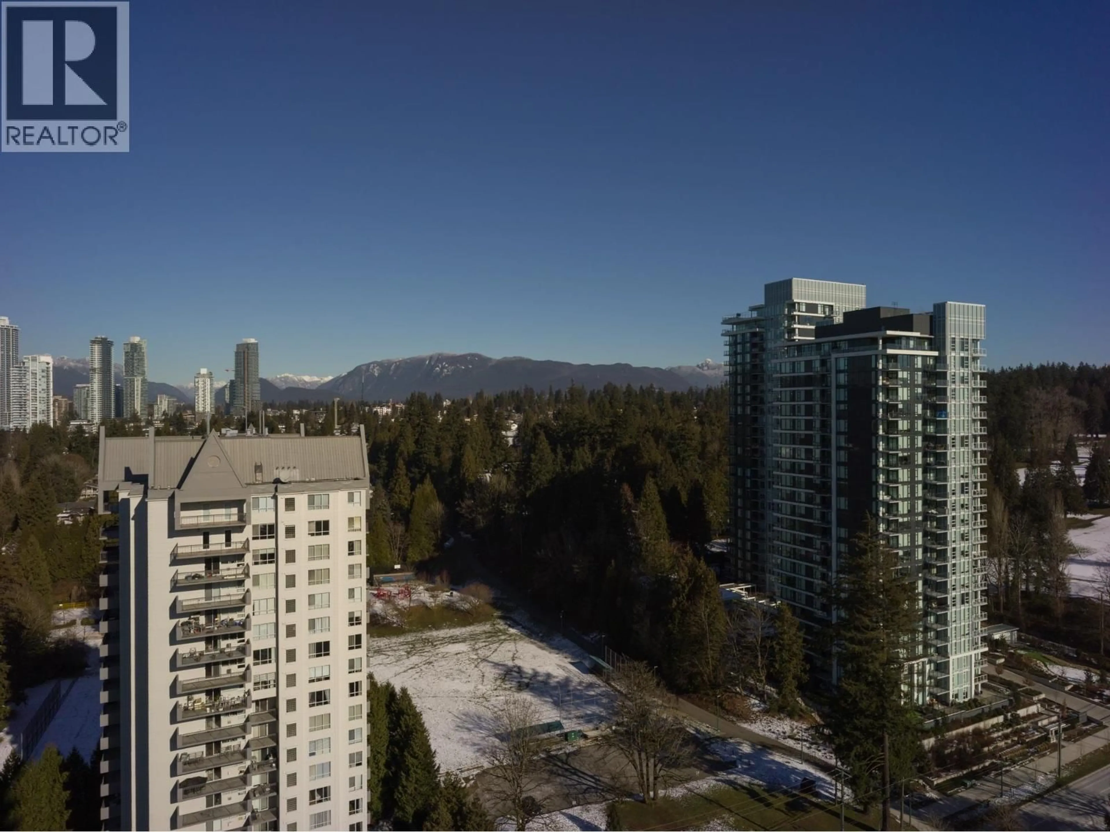 A pic from outside/outdoor area/front of a property/back of a property/a pic from drone, city buildings view from balcony for 2301 - 555 SYDNEY AVENUE, Coquitlam British Columbia V3K0G5
