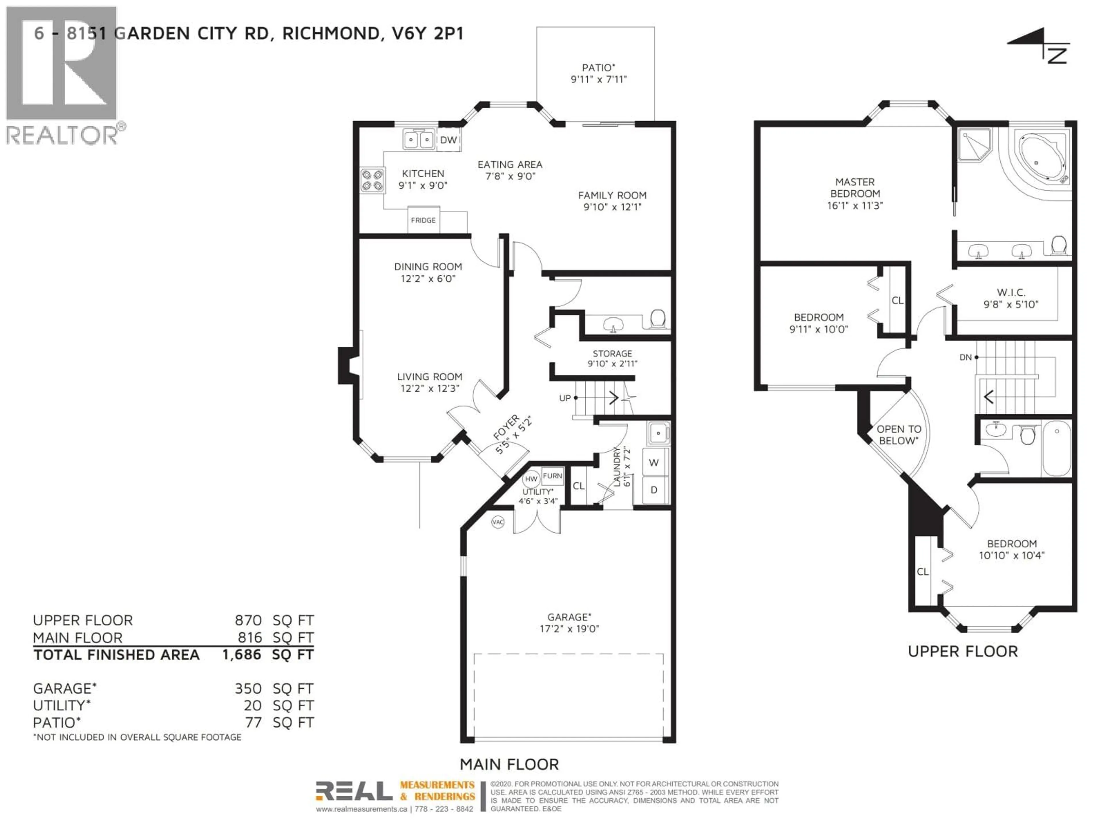 Floor plan for 6 - 8151 GARDEN CITY ROAD, Richmond British Columbia V6Y2P1