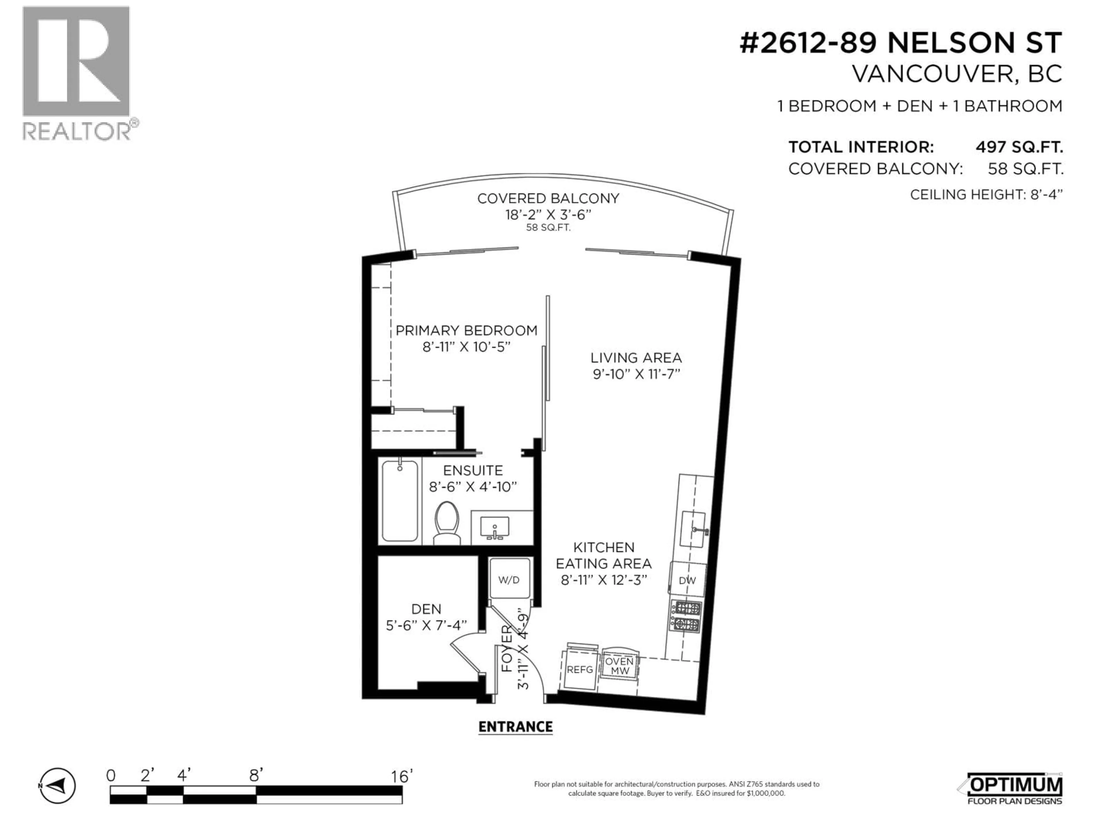 Floor plan for 2612 - 89 NELSON STREET, Vancouver British Columbia V6Z0E7