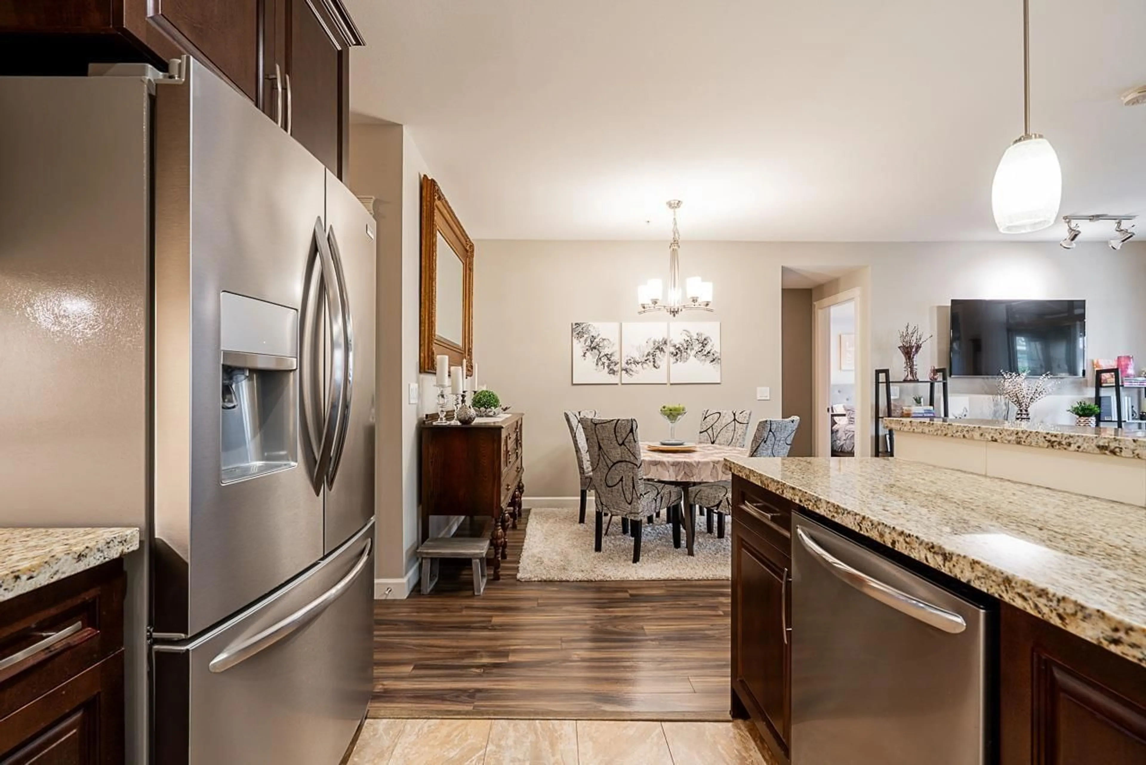Open concept kitchen, ceramic/tile floor for B323 - 8218 207A, Langley British Columbia V2Y0Y1