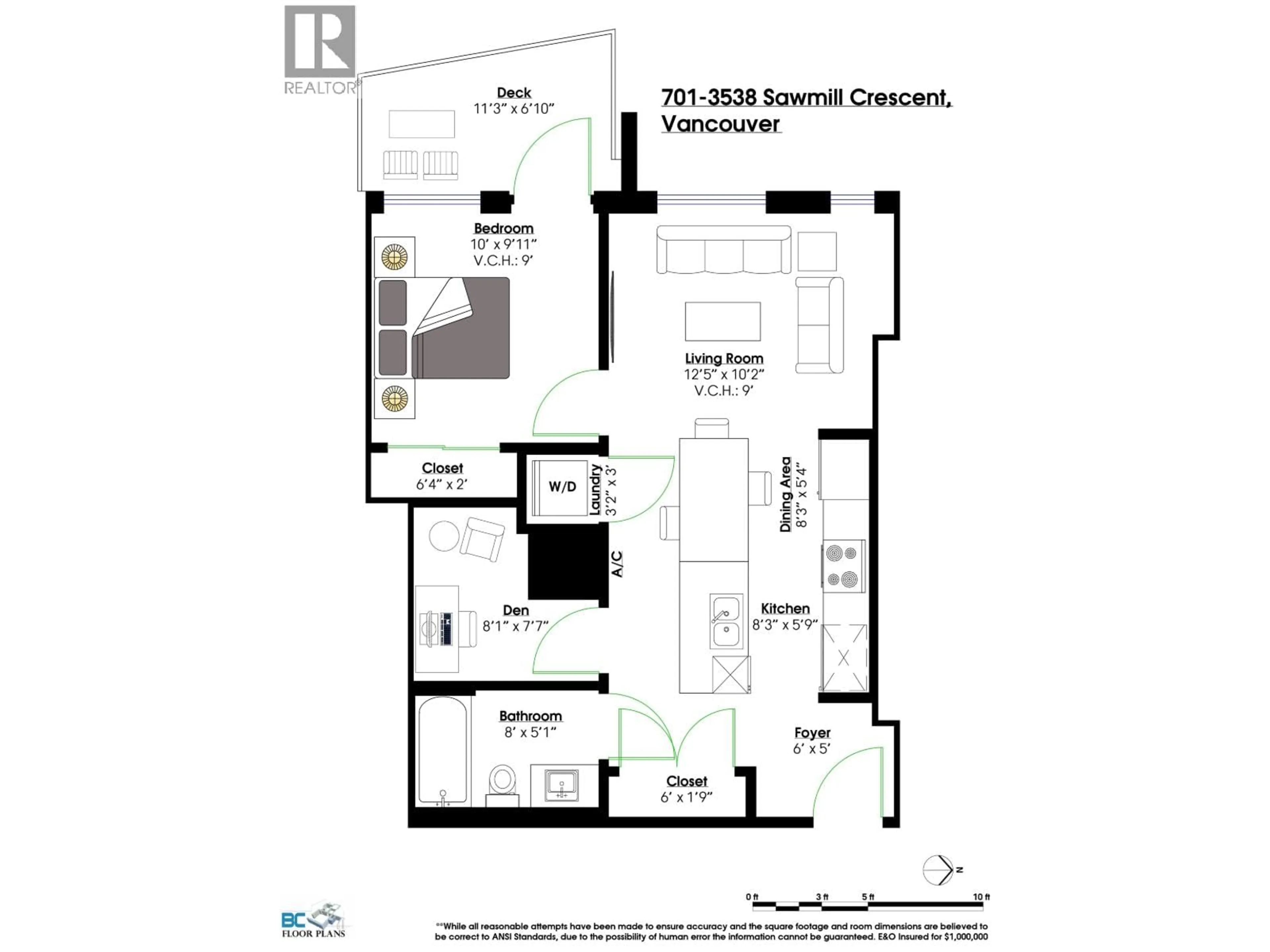 Floor plan for 701 - 3538 SAWMILL CRESCENT, Vancouver British Columbia V5S0J8