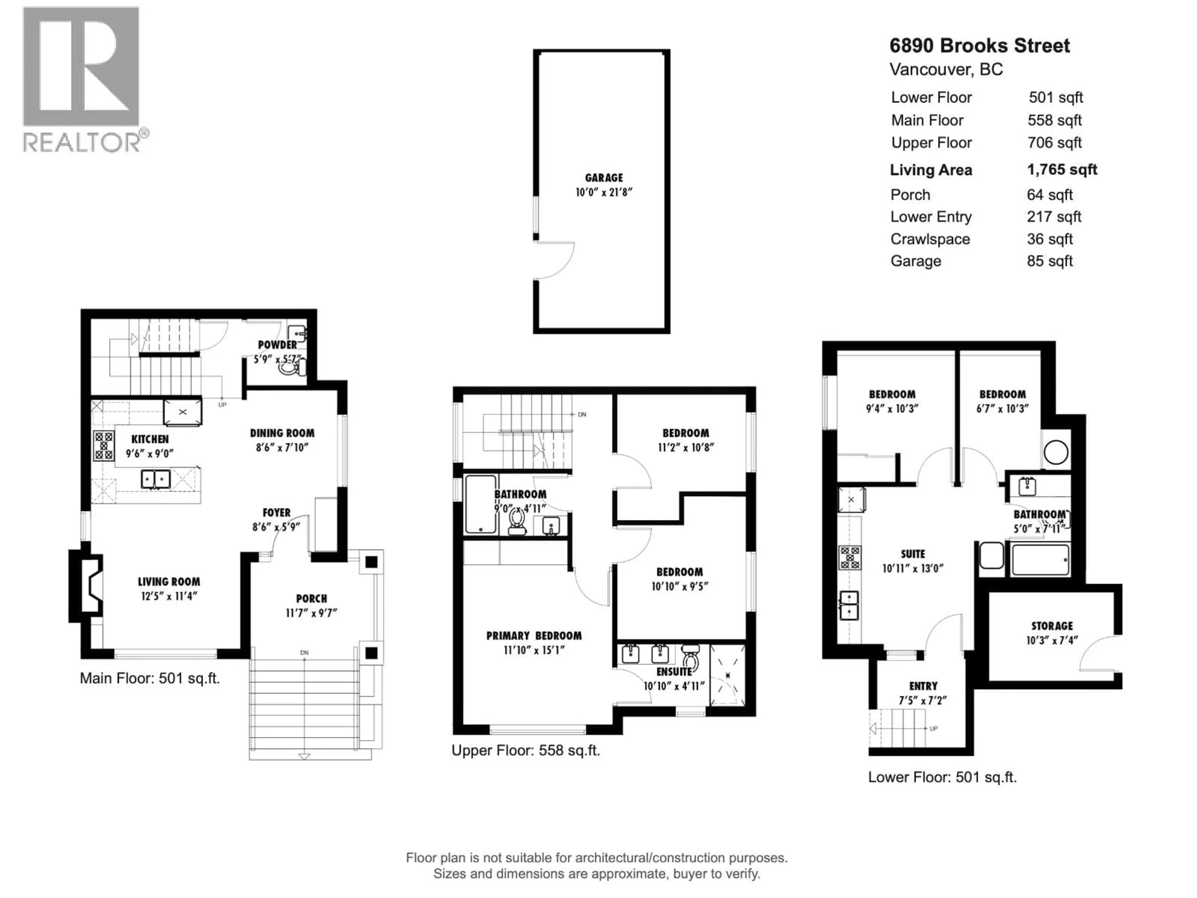 Floor plan for 6890 BROOKS STREET, Vancouver British Columbia V5S3J7